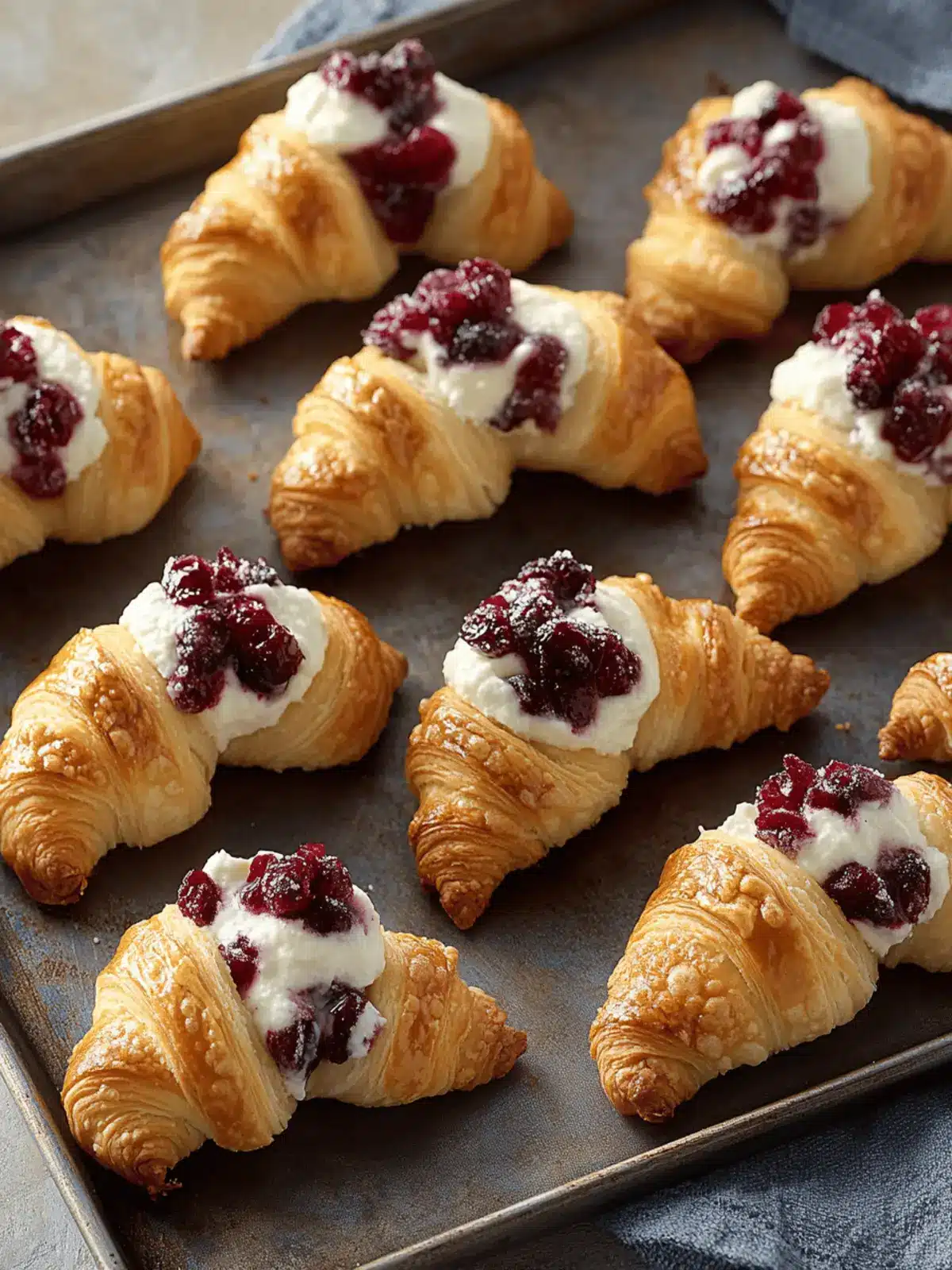 Cranberry Cream Cheese Crescent Bites