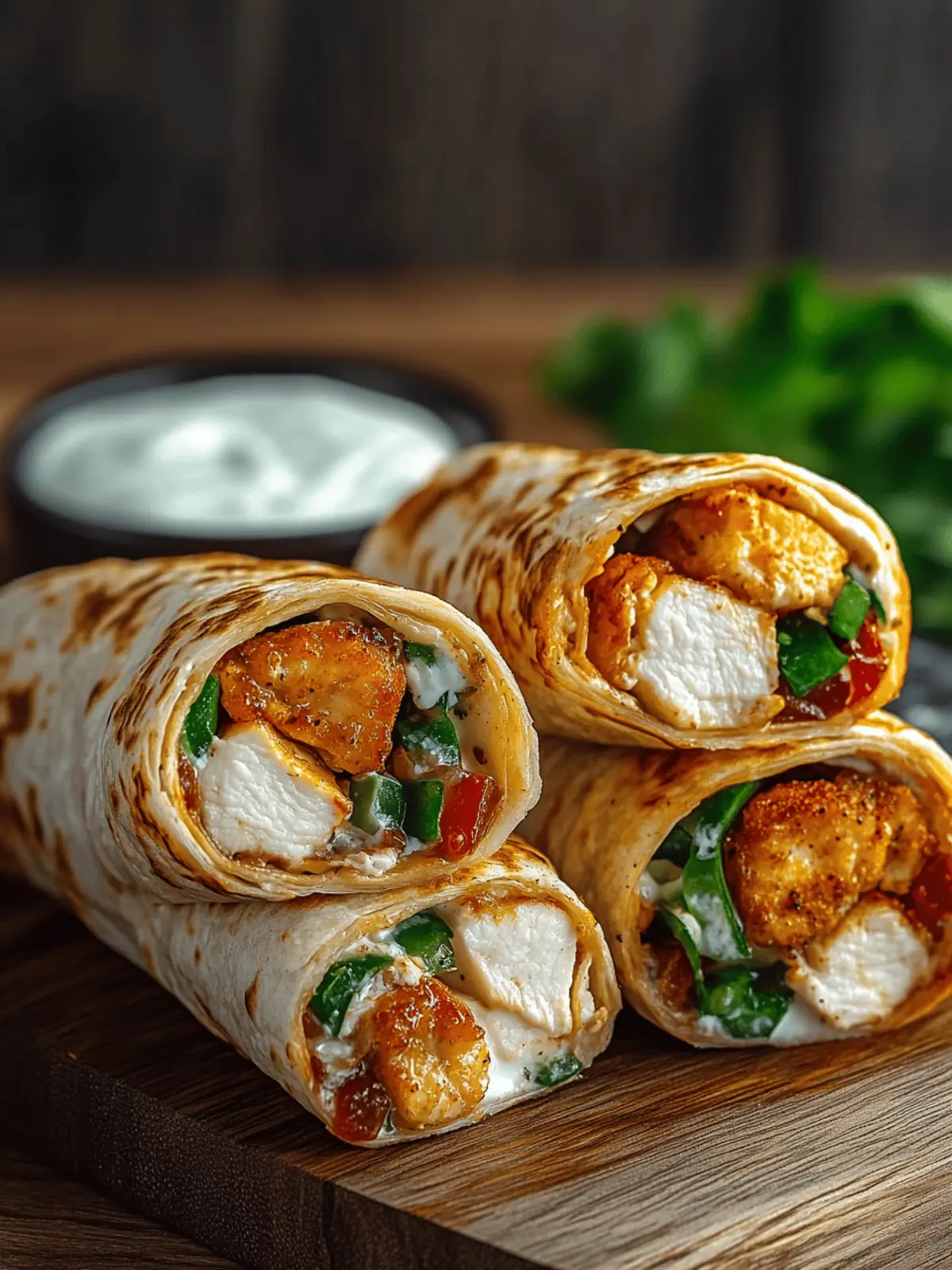 Crispy Air Fryer Chicken & Mozzarella Wraps