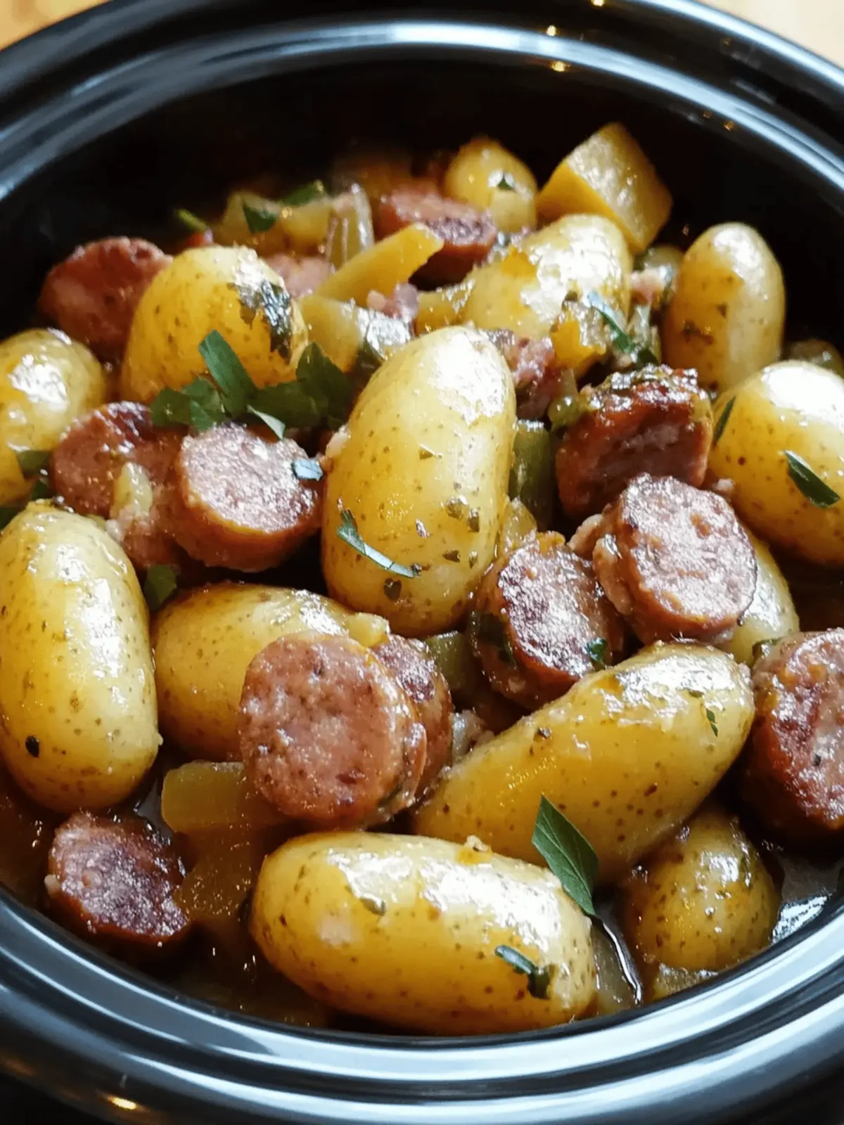 Crock Pot Swamp Potatoes with Sausage & Veggies
