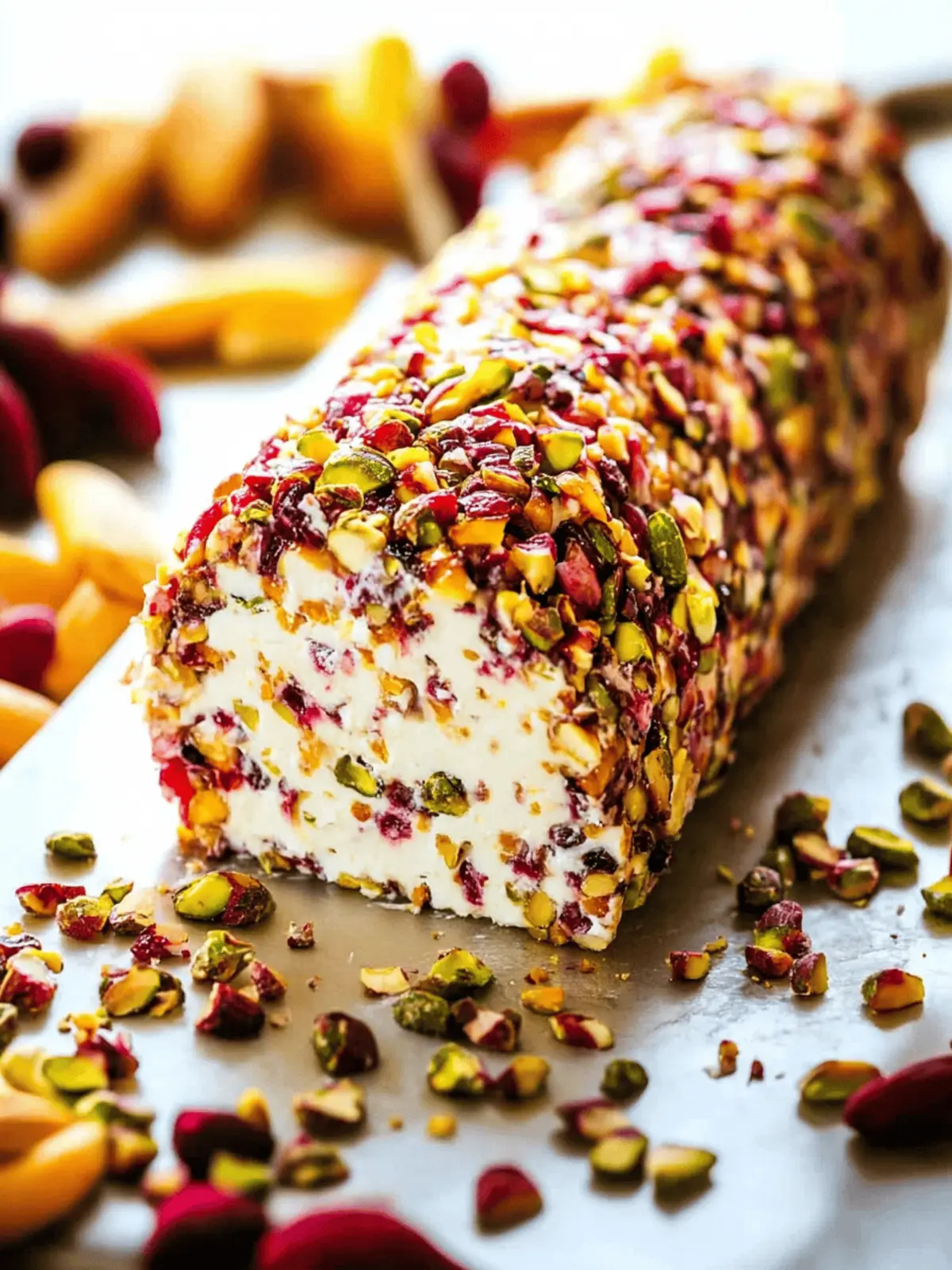 Easy Cranberry Pistachio Cheese Log for Stress-Free Holiday Joy 2 Easy Cranberry Pistachio Cheese Log