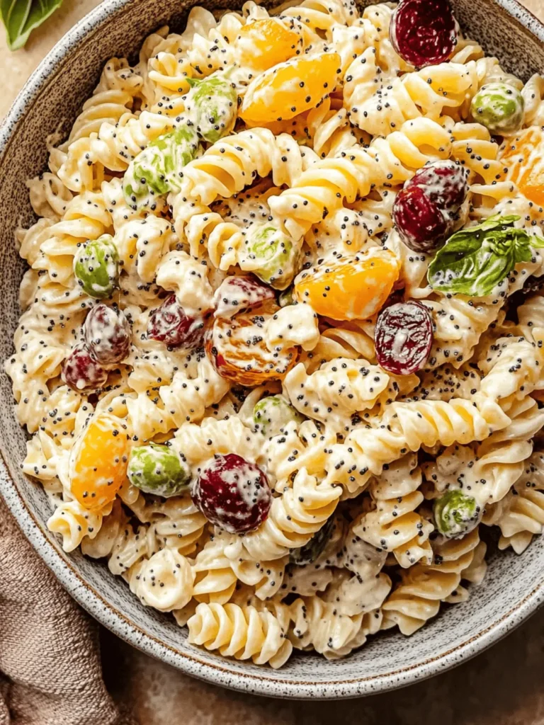 Fall Pasta Salad with Creamy Poppyseed Dressing
