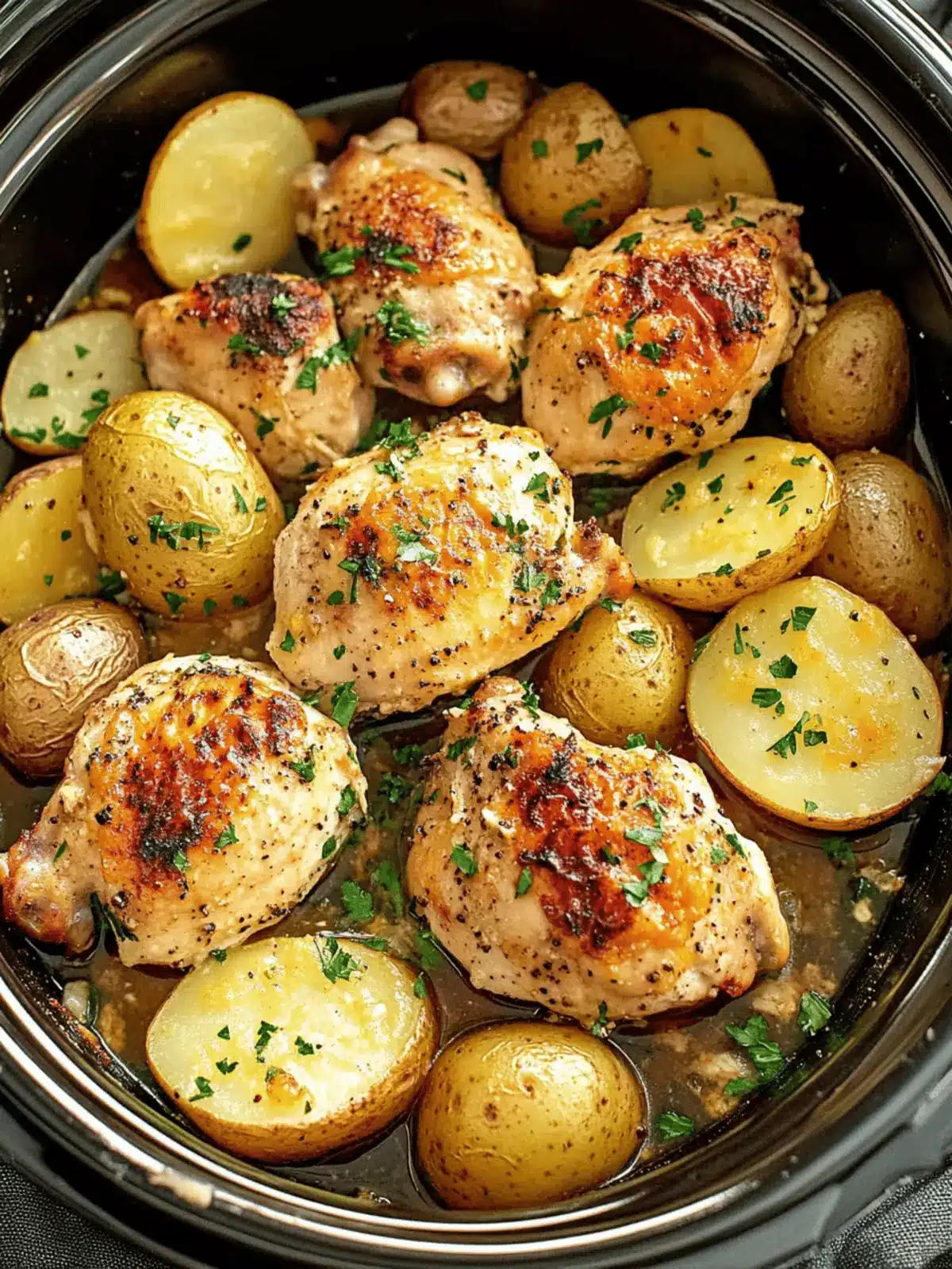 Slow Cooker Parmesan Garlic Chicken and Potatoes