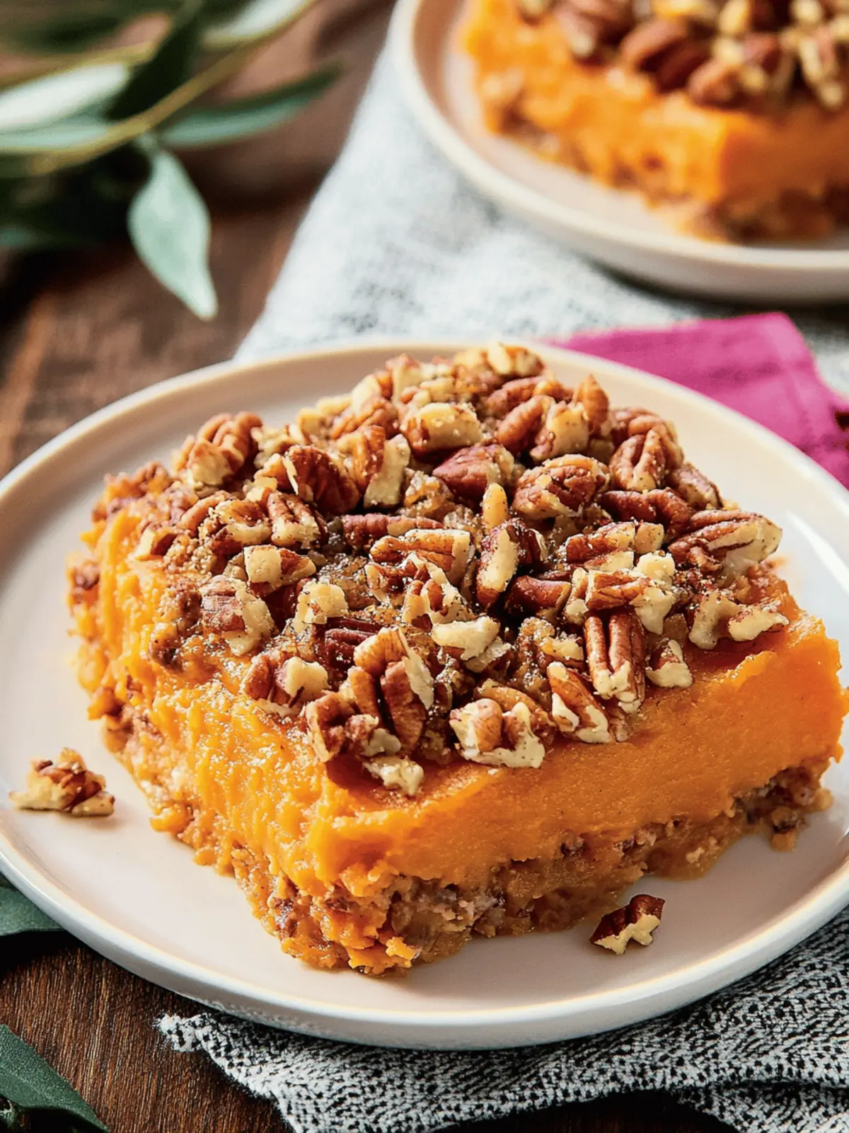 Sweet Potato Casserole with Pecan Topping