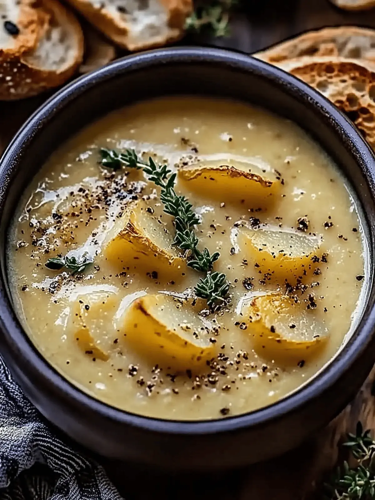 Cheddar Garlic Herb Potato Soup