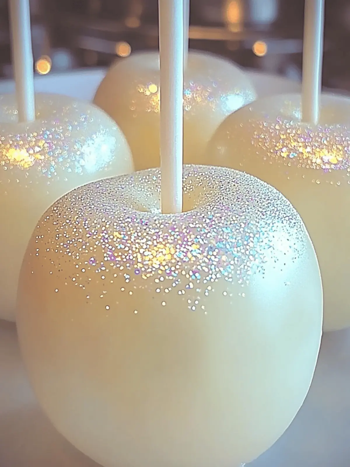 White Sparkle Candy Apples