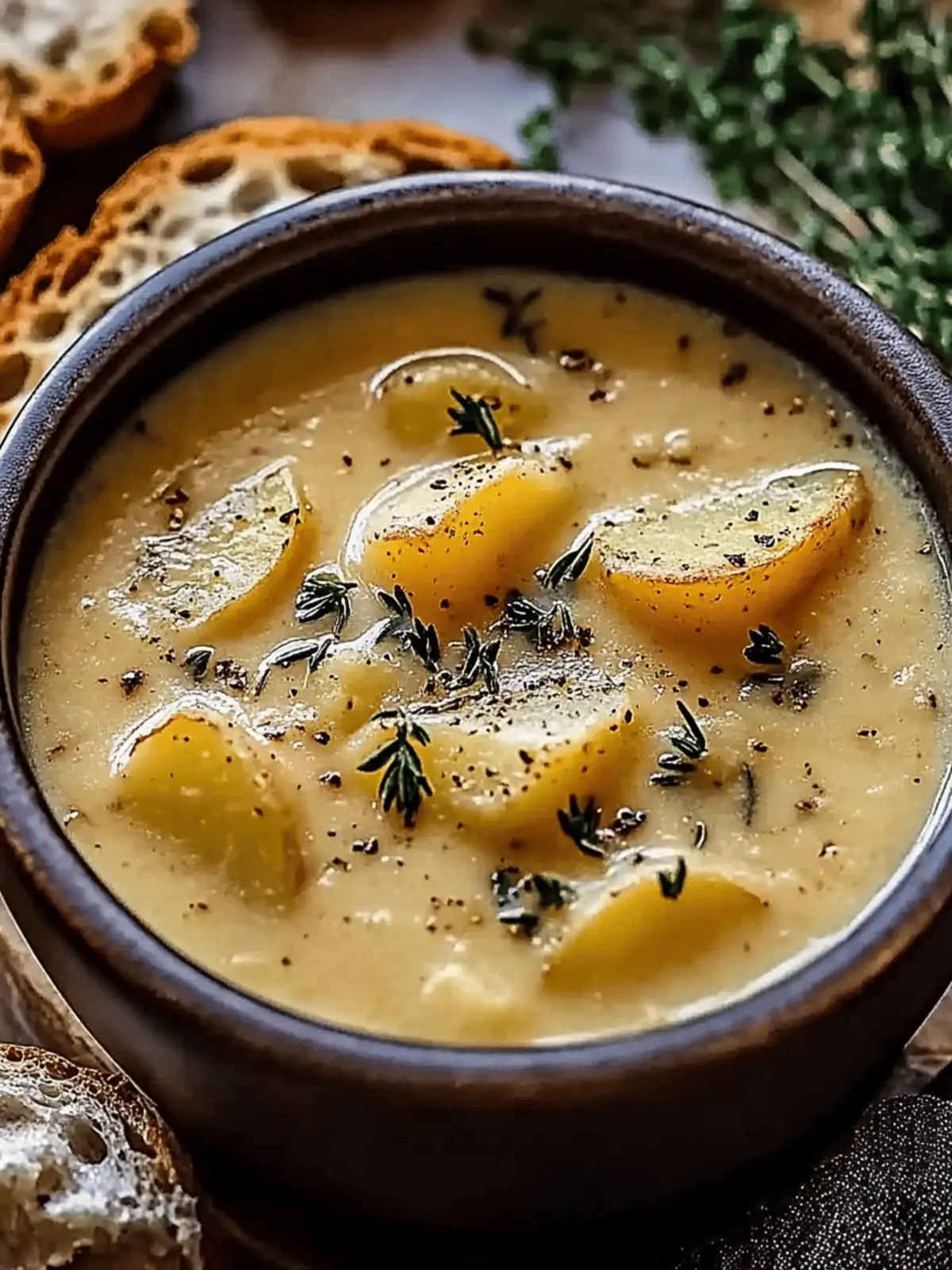 Cheddar Garlic Herb Potato Soup