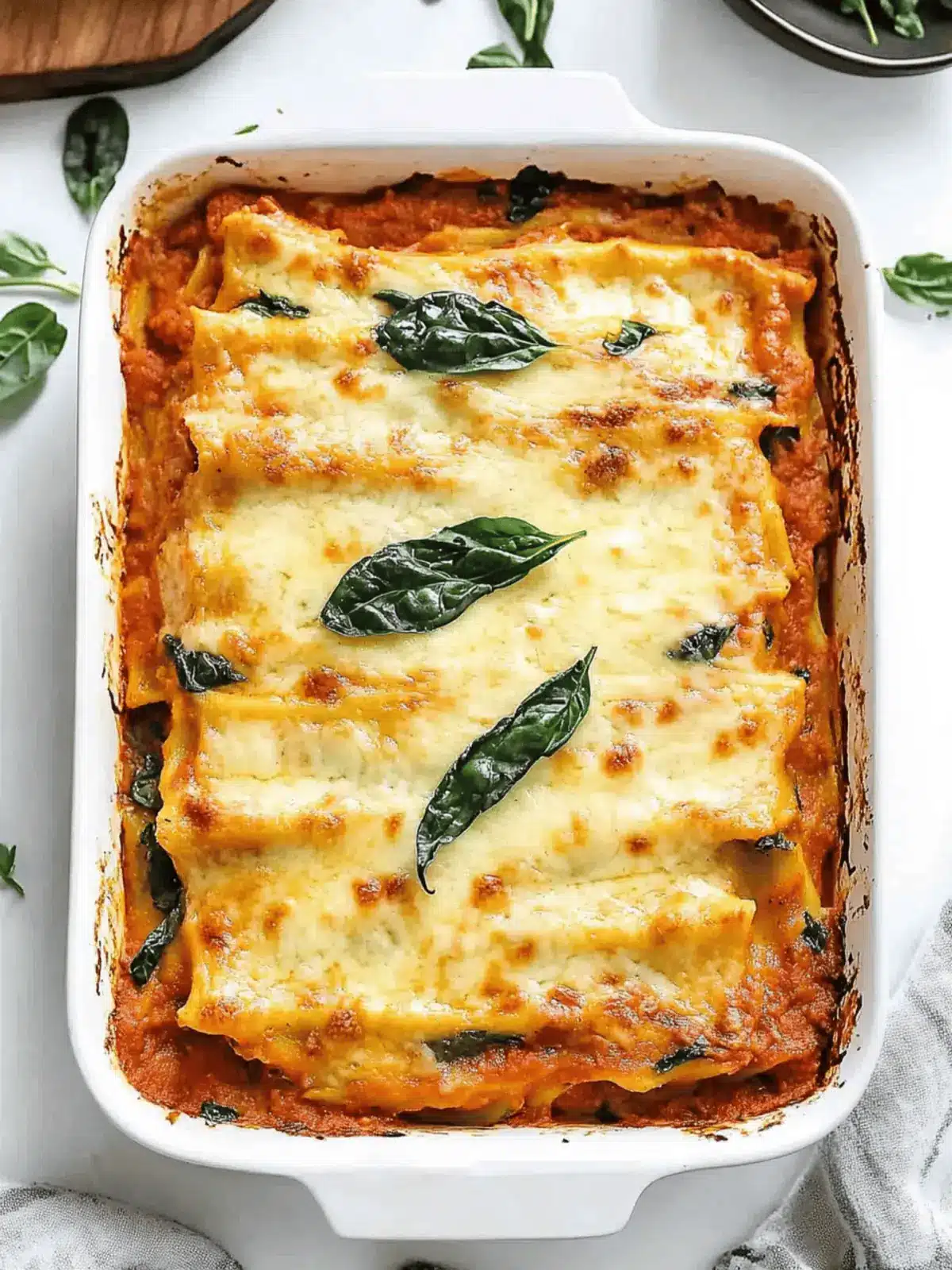 Vegetarian Pumpkin Spinach Lasagna