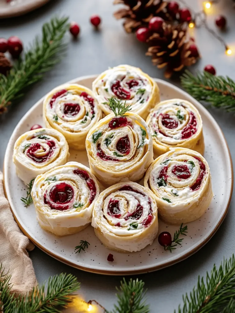 Savory Christmas Cranberry Roll Ups