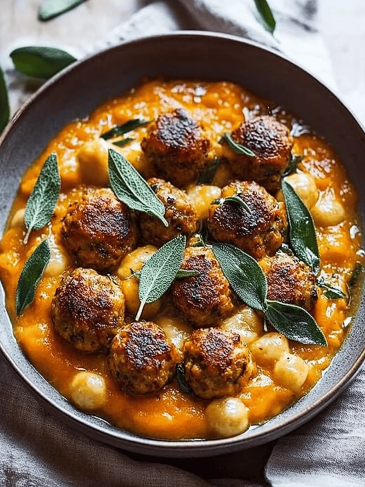 Savory Turkey Meatballs in Creamy Pumpkin Sage Sauce Delight 5 Turkey Meatballs Pumpkin Sage Sauce