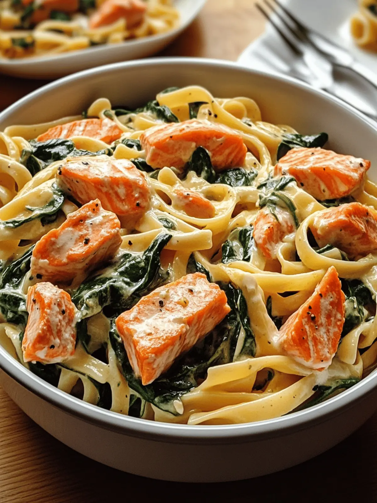 Savory Spinach Salmon Pasta: Quick, Creamy Delight Tonight 4 Spinach Salmon Pasta