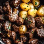 Garlic Butter Beef Bites with Potatoes