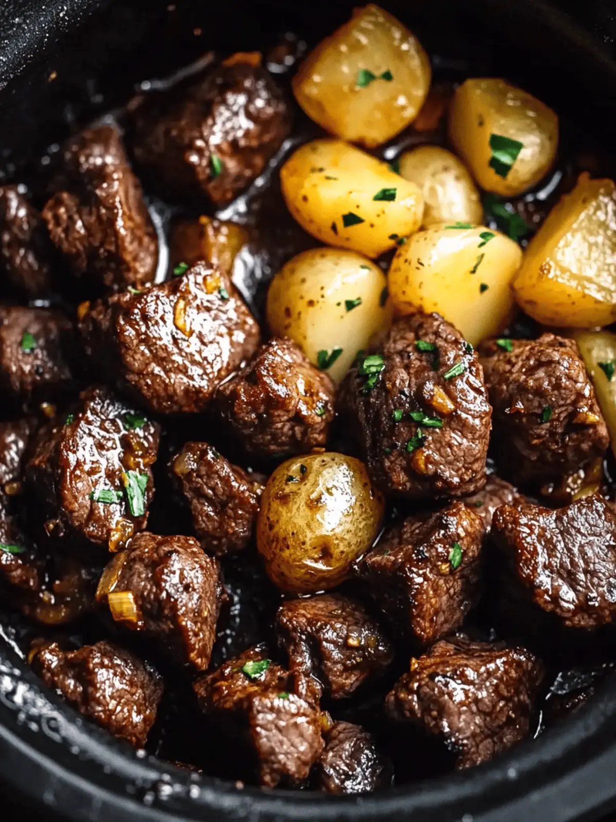 Savory Garlic Butter Beef Bites with Potatoes Made Easy 5 Garlic Butter Beef Bites with Potatoes