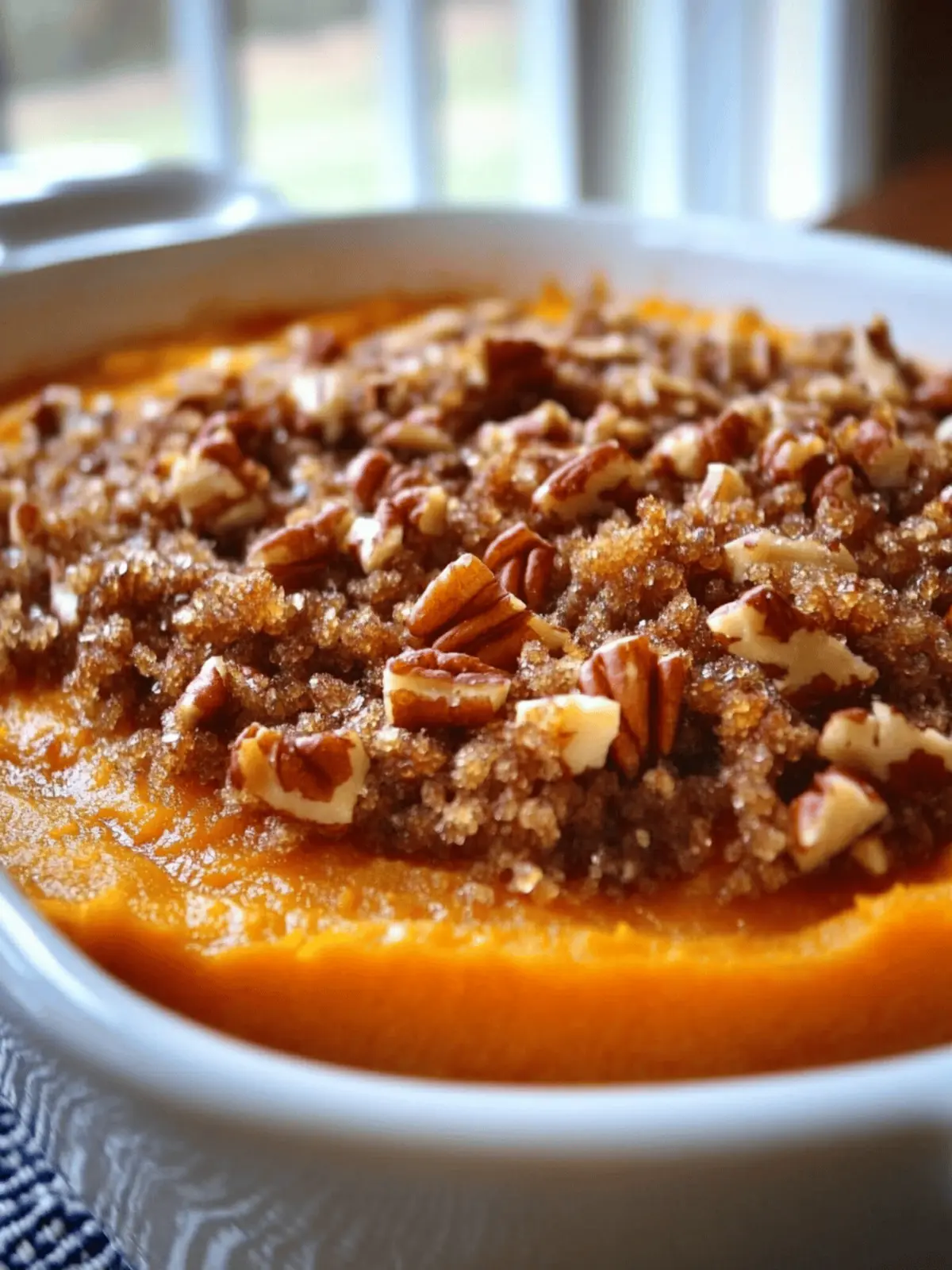 Delicious 3-Layer Sweet Potato Casserole with Pecan Topping 5 3-Layer Sweet Potato Casserole with Pecan Topping