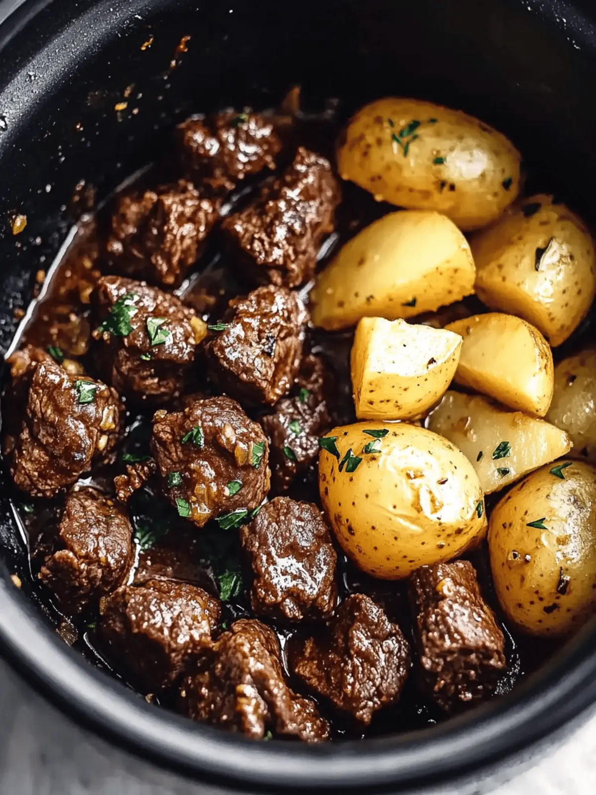 Savory Garlic Butter Beef Bites with Potatoes Made Easy 3 Garlic Butter Beef Bites with Potatoes