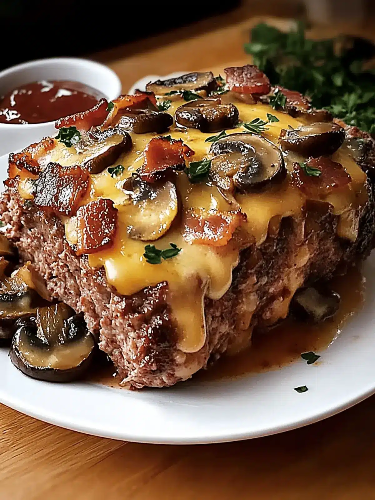 Swiss Bacon Mushroom Meatloaf