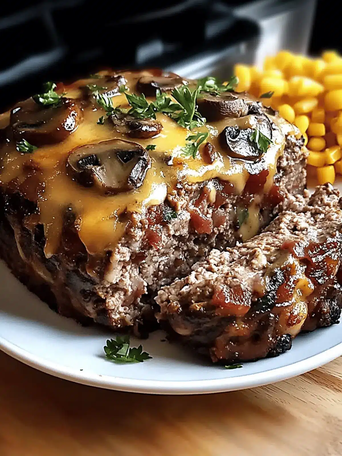 Swiss Bacon Mushroom Meatloaf