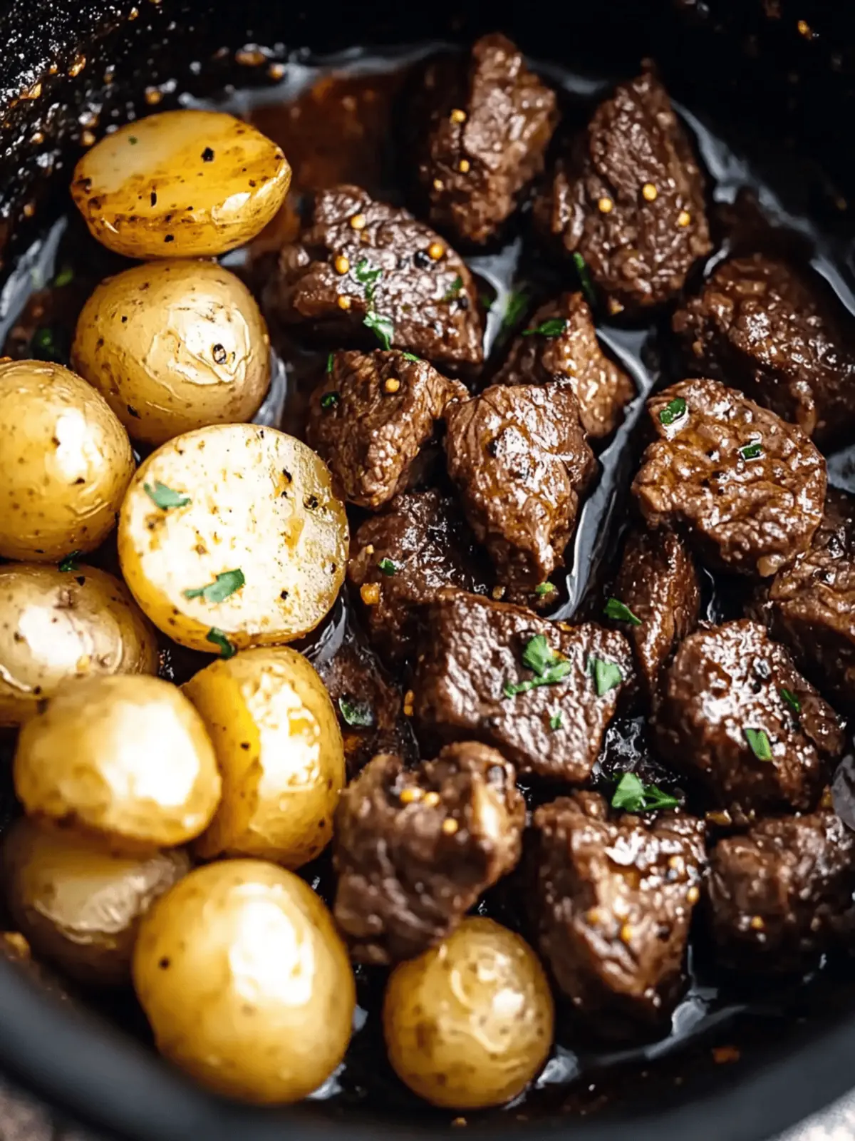 Savory Garlic Butter Beef Bites with Potatoes Made Easy 2 Garlic Butter Beef Bites with Potatoes