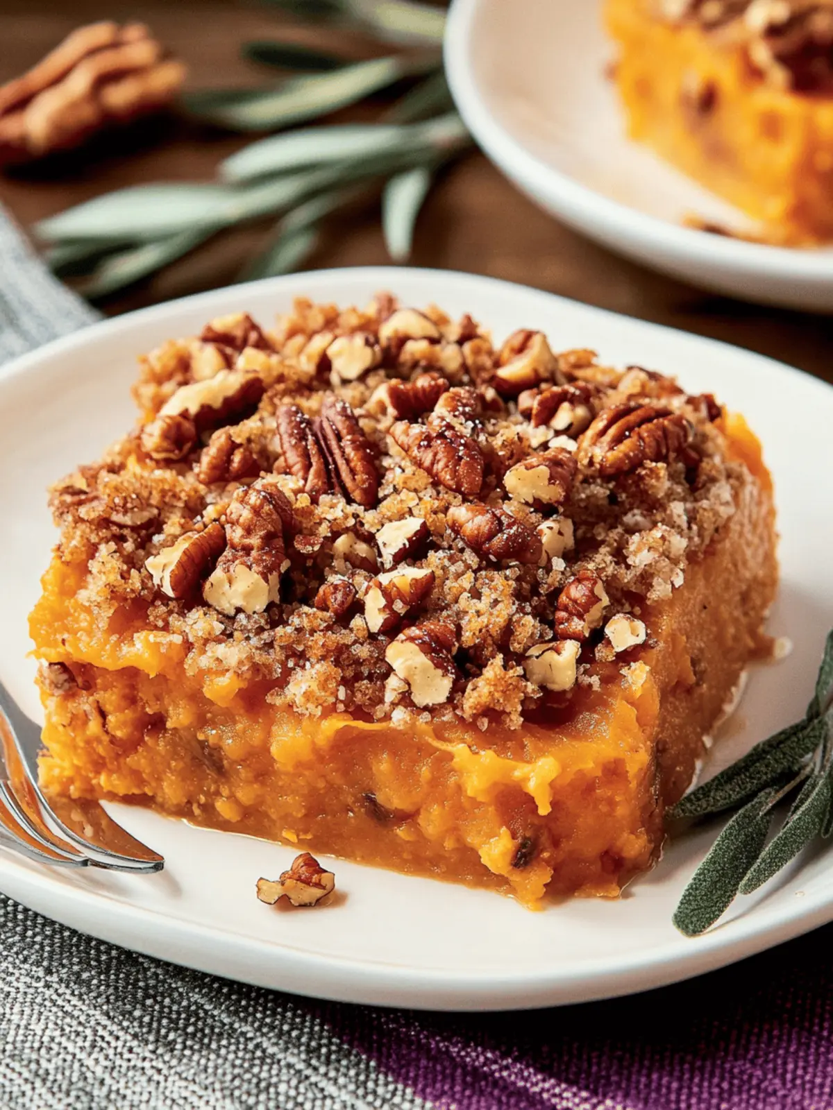 Indulge in Sweet Potato Casserole with Pecan Topping Delight! 2 Sweet Potato Casserole with Pecan Topping