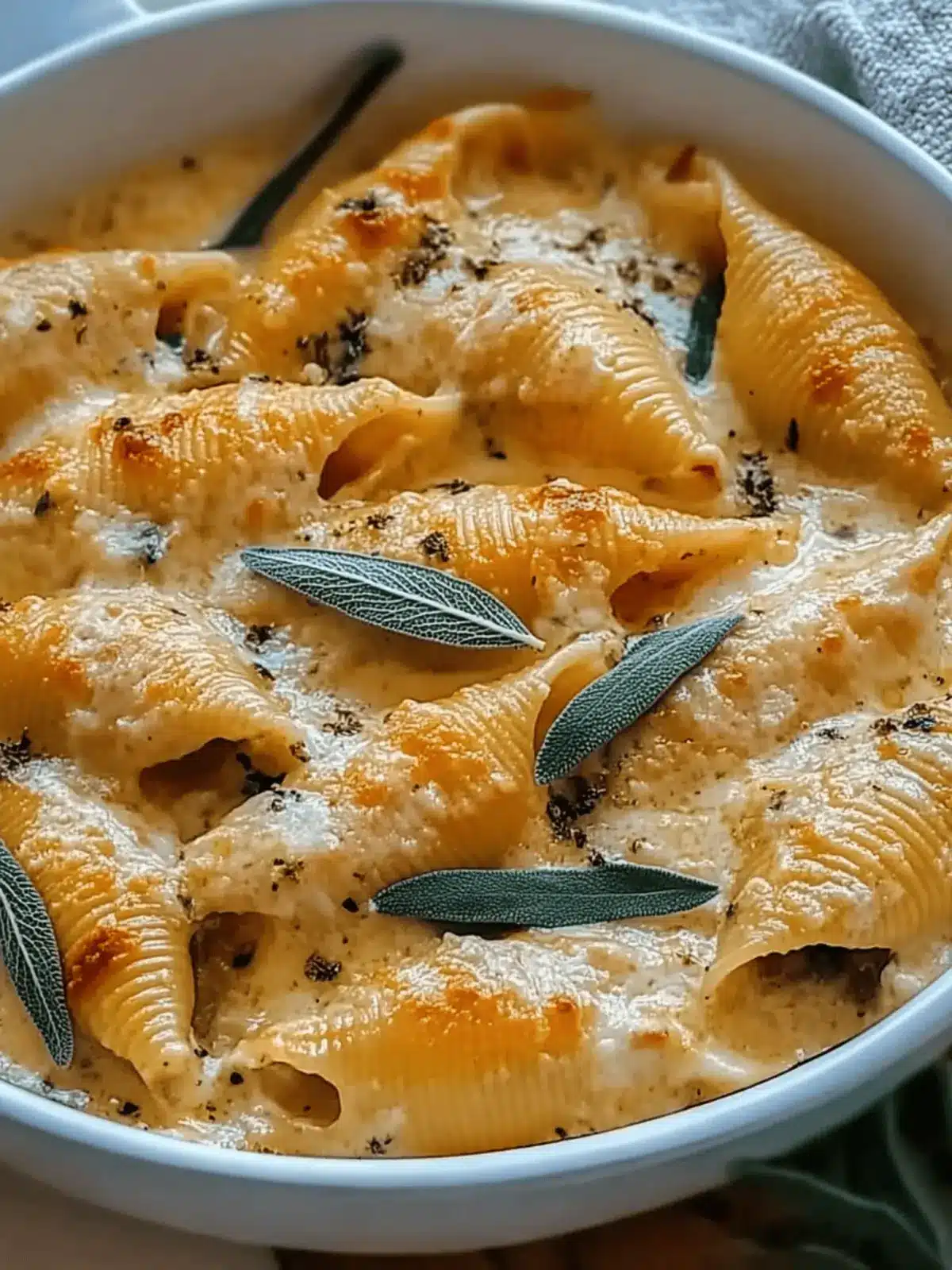 Pumpkin & Gouda Stuffed Shells with Brown Butter Alfredo Magic 3 Pumpkin & Gouda Stuffed Shells With Brown Butter & Sage Alfredo Sauce