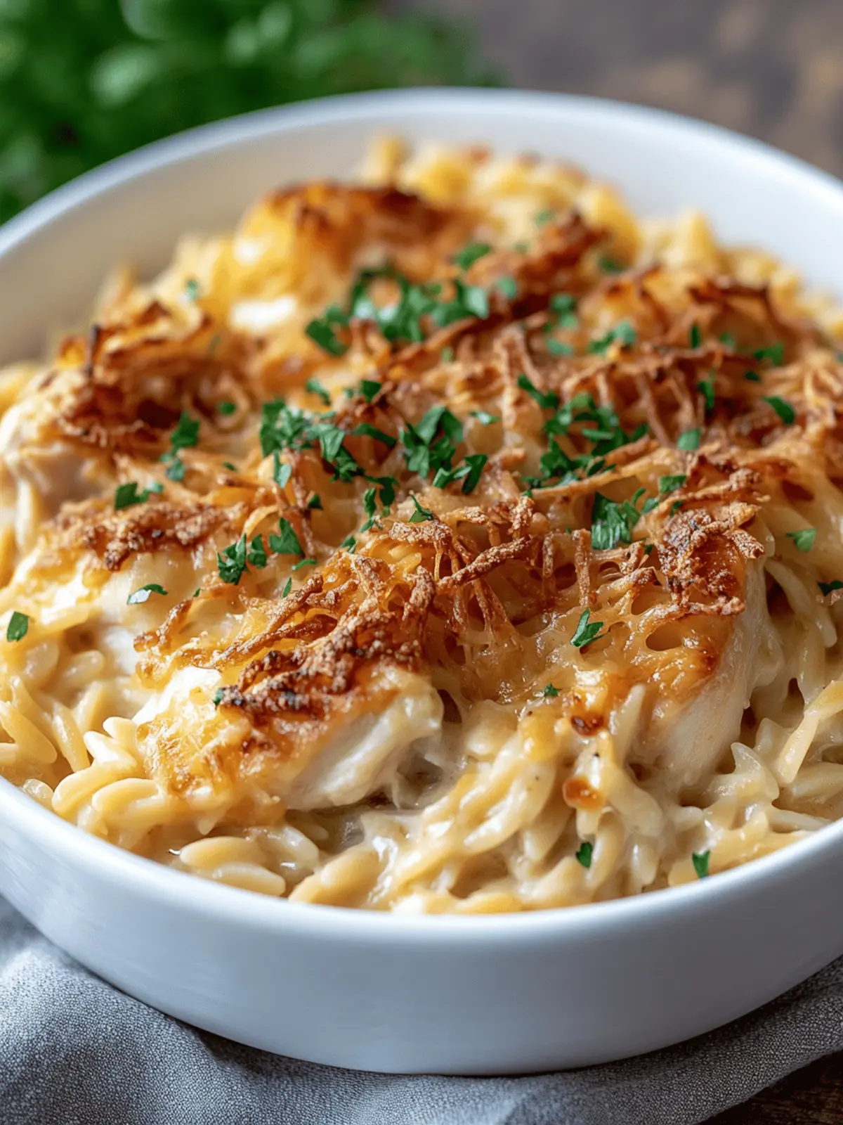 French Onion Chicken Orzo Casserole Comfort in Every Bite 5 French Onion Chicken Orzo Casserole