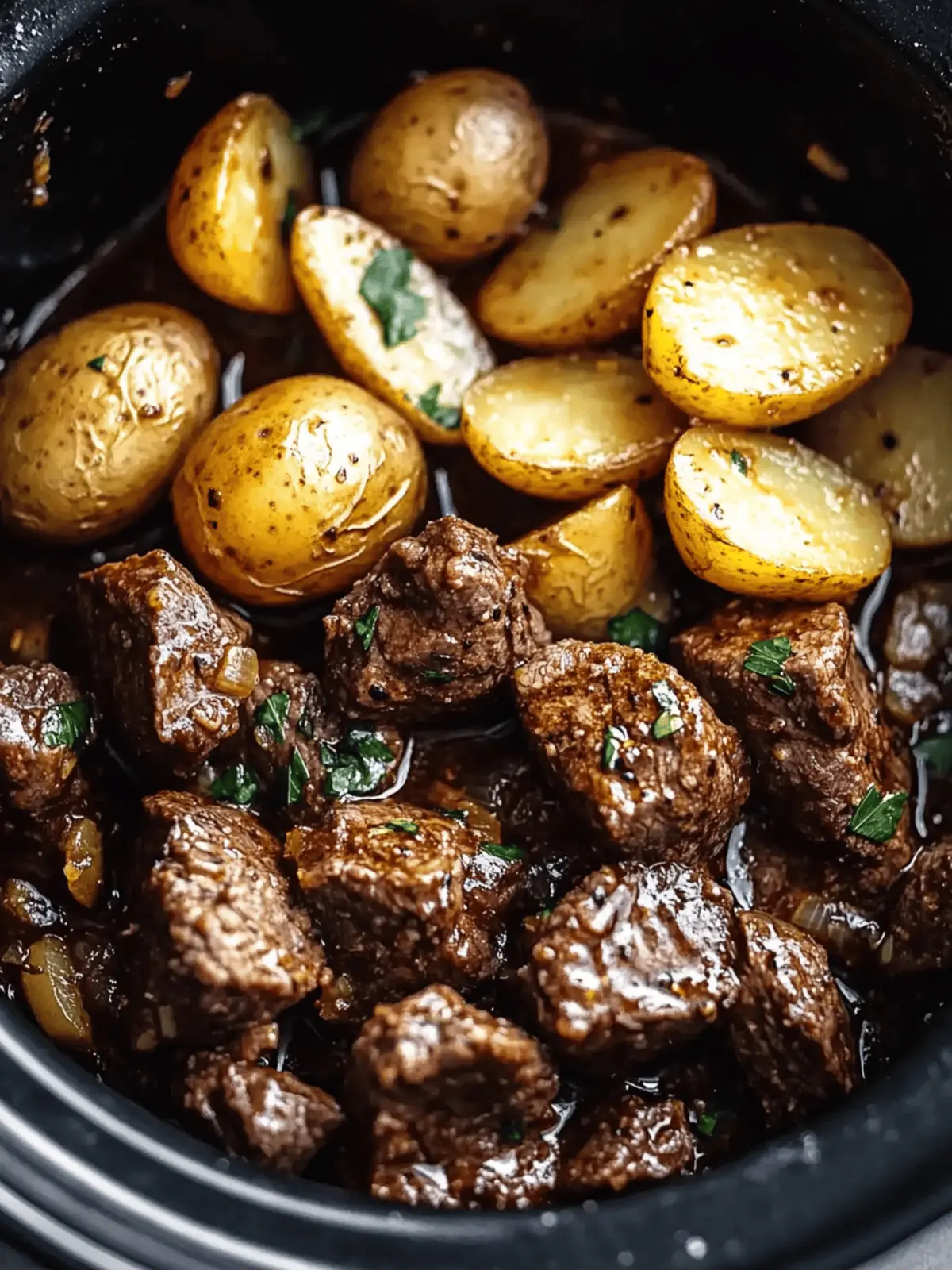 Savory Garlic Butter Beef Bites with Potatoes Made Easy 4 Garlic Butter Beef Bites with Potatoes