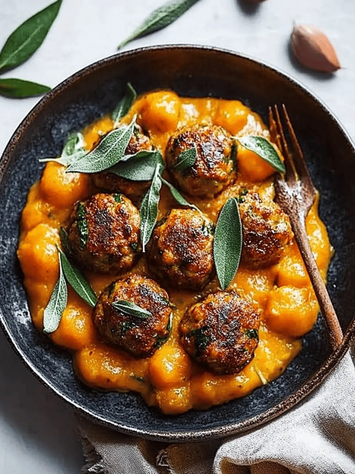 Savory Turkey Meatballs in Creamy Pumpkin Sage Sauce Delight 2 Turkey Meatballs Pumpkin Sage Sauce