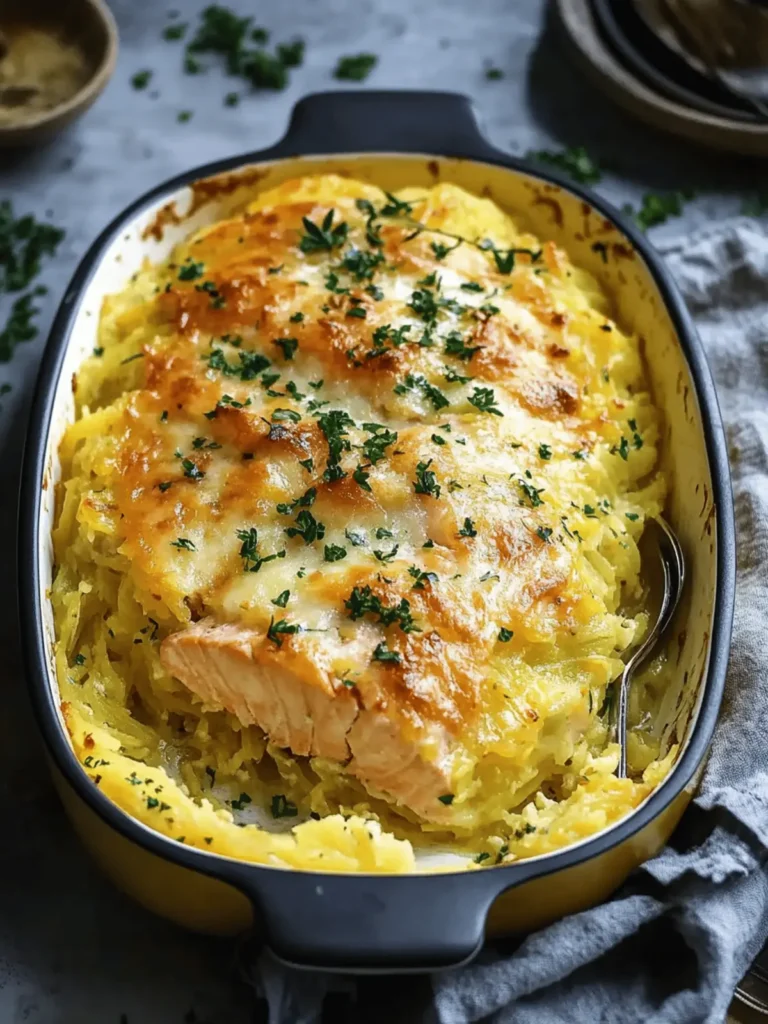 Salmon Spaghetti Squash Bake