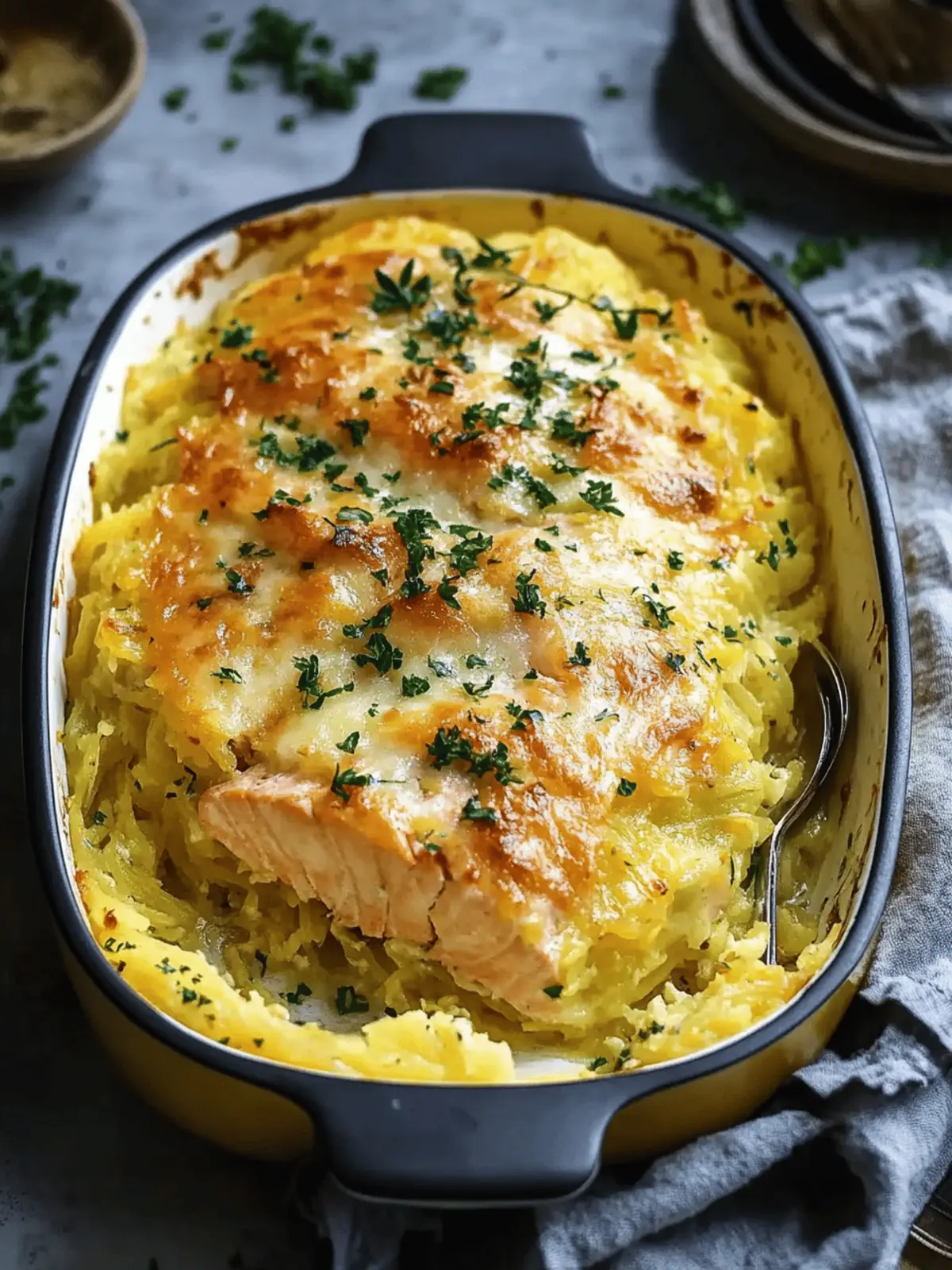 Creamy Salmon Spaghetti Squash Bake You'll Love Every Bite 5 Salmon Spaghetti Squash Bake