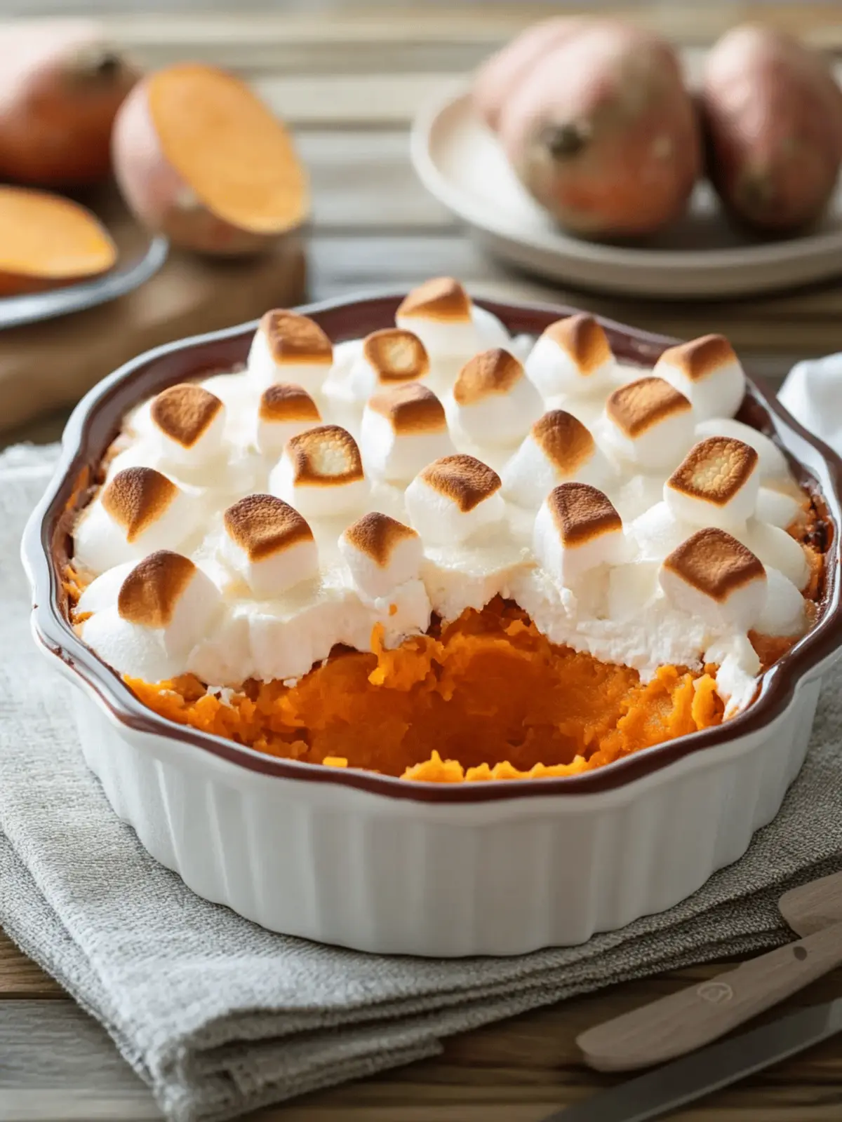 Healthier Sweet Potato Casserole With Marshmallows