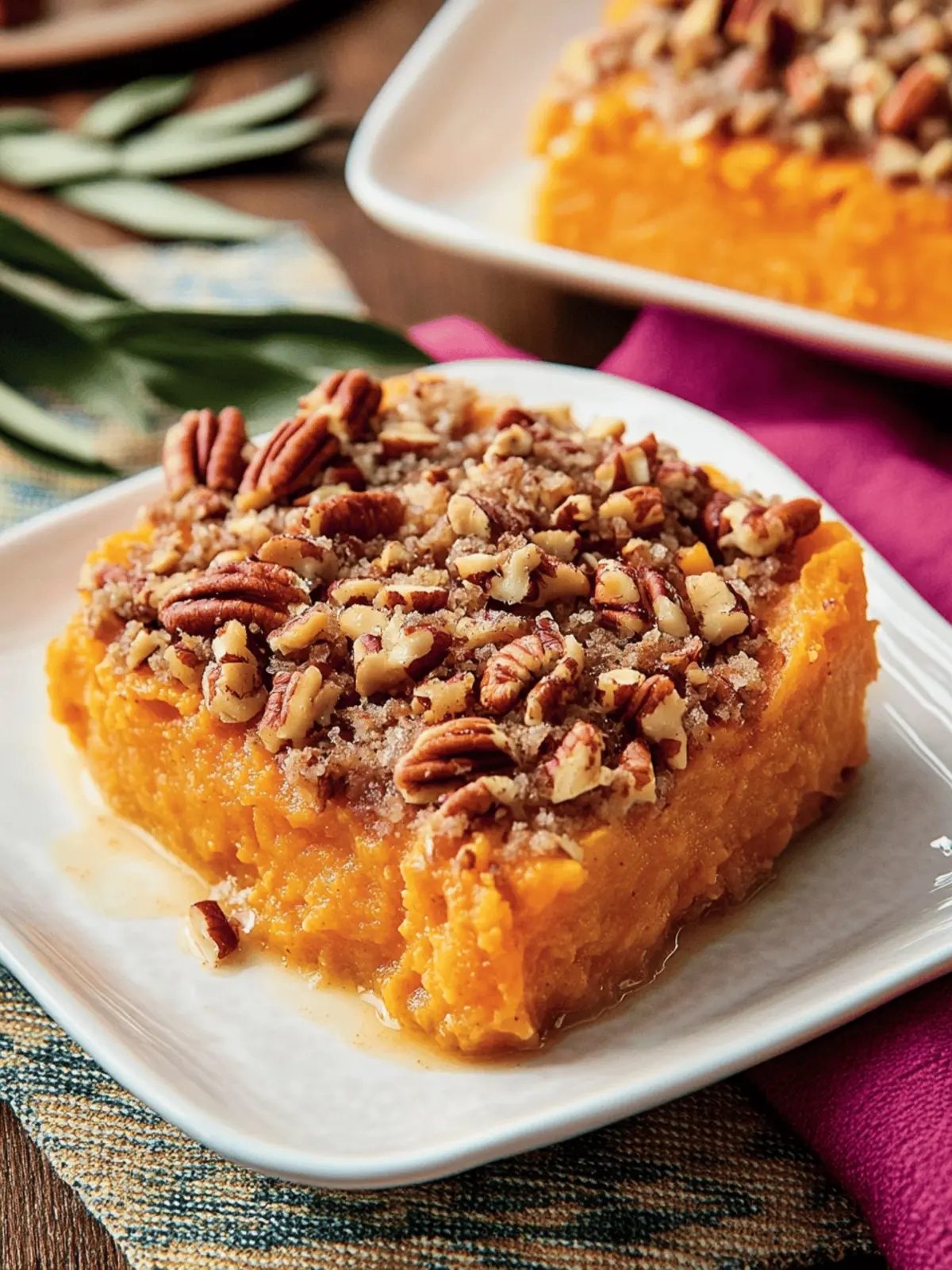 Indulge in Sweet Potato Casserole with Pecan Topping Delight! 3 Sweet Potato Casserole with Pecan Topping