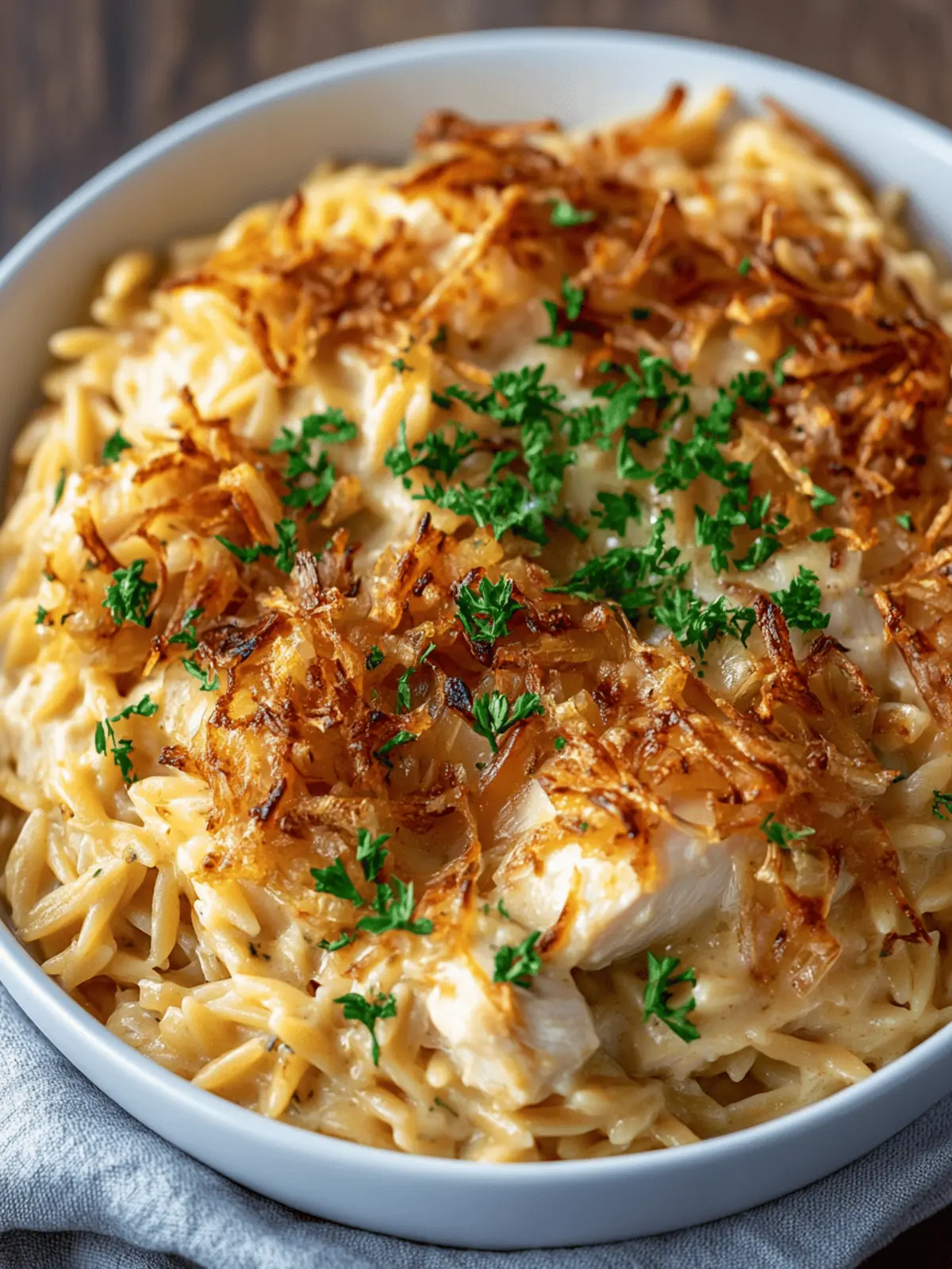 French Onion Chicken Orzo Casserole Comfort in Every Bite 3 French Onion Chicken Orzo Casserole