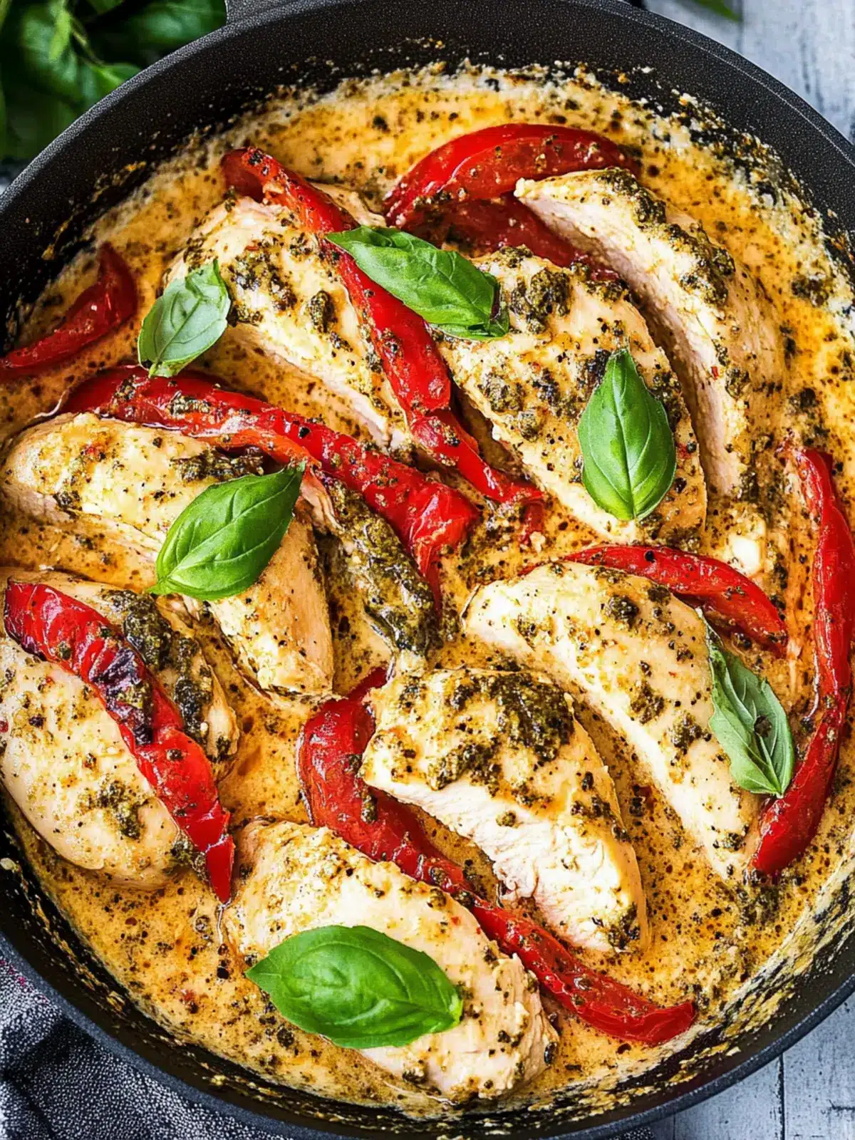 Savory Creamy Pesto Chicken with Sun-Dried Tomatoes Delight 4 Creamy Pesto Chicken