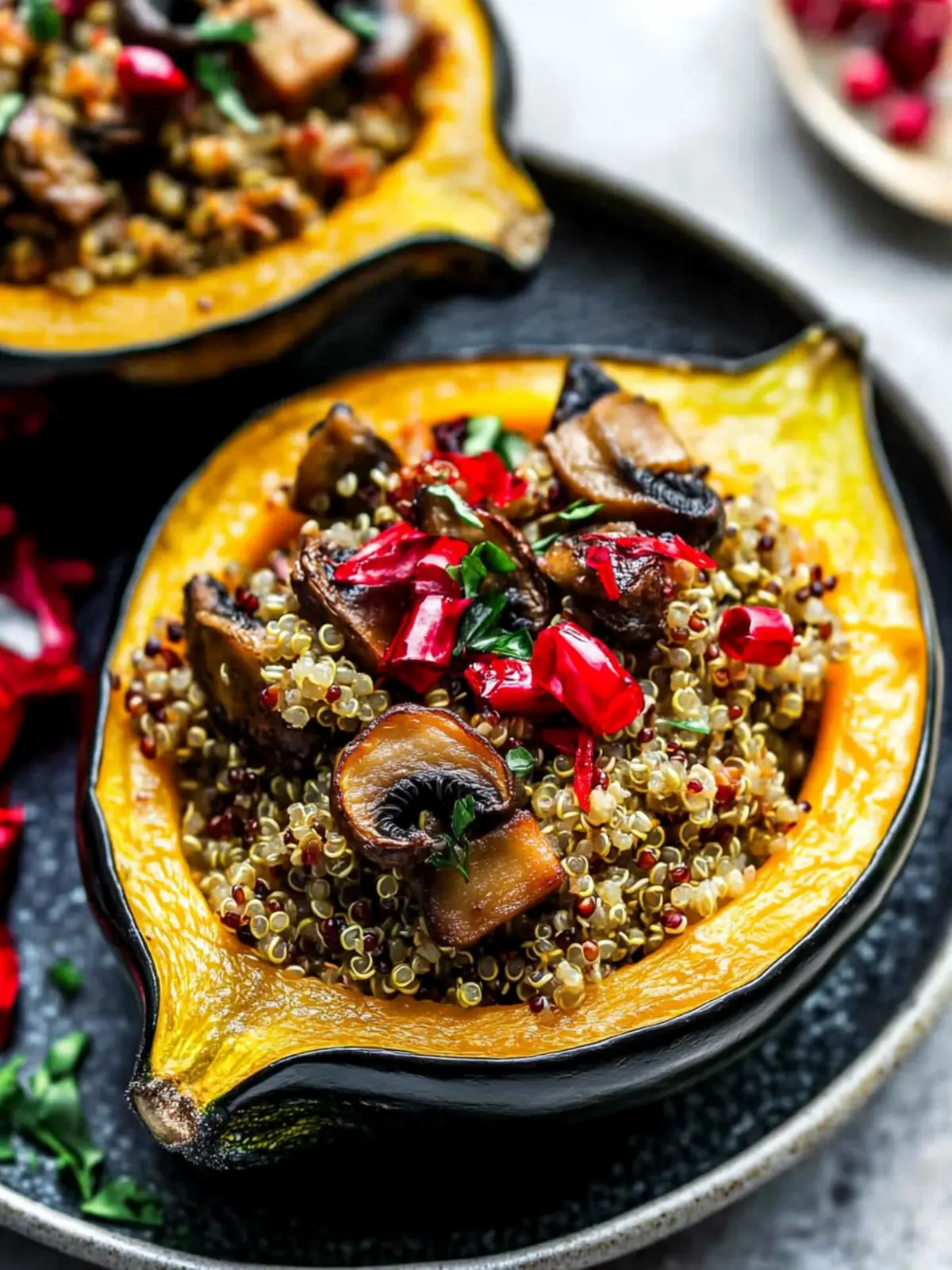 Mushroom and Quinoa Stuffed Acorn Squash Delight 2 Mushroom and Quinoa Stuffed Acorn Squash