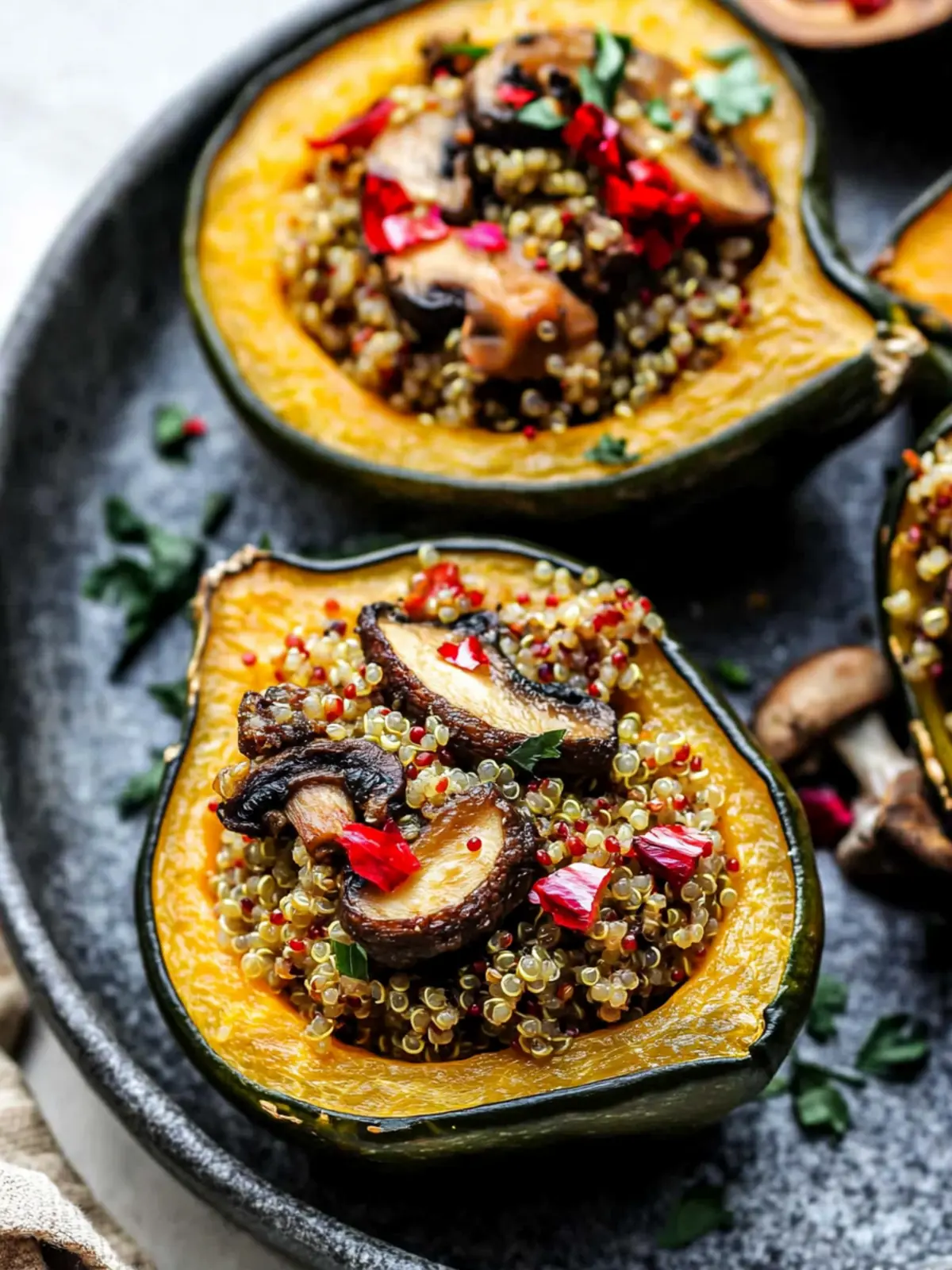Mushroom and Quinoa Stuffed Acorn Squash Delight 3 Mushroom and Quinoa Stuffed Acorn Squash