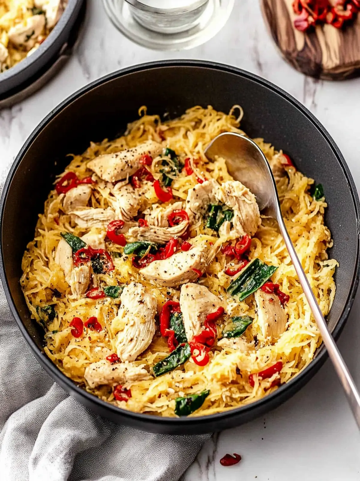 Delicious Tuscan Chicken and Spaghetti Squash You’ll Adore 3 Tuscan Chicken and Spaghetti Squash