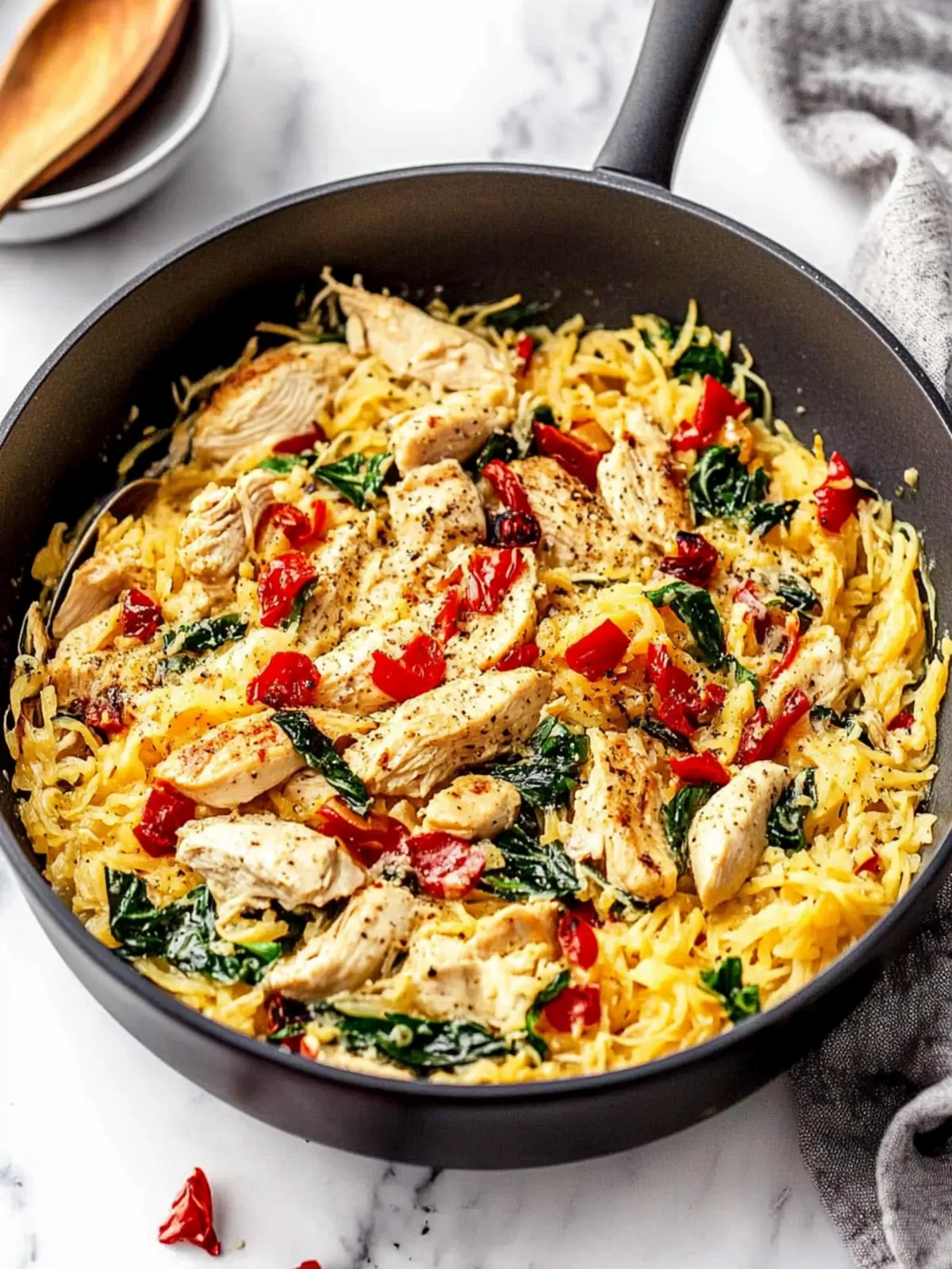 Delicious Tuscan Chicken and Spaghetti Squash You’ll Adore 2 Tuscan Chicken and Spaghetti Squash