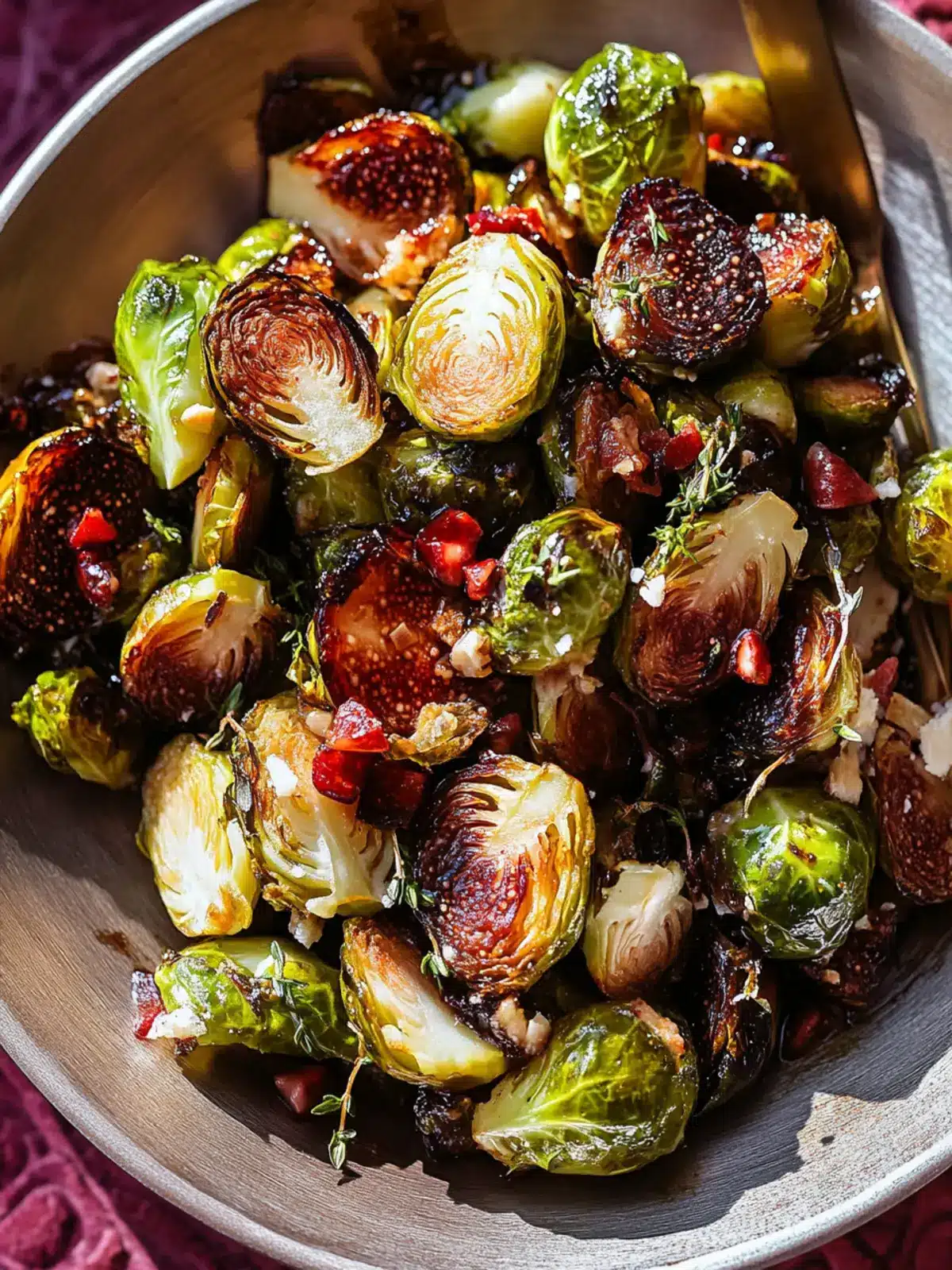 Savor Balsamic-Fig Glazed Brussels Sprouts with Crispy Bacon 5 Balsamic-Fig Glazed Brussels Sprouts