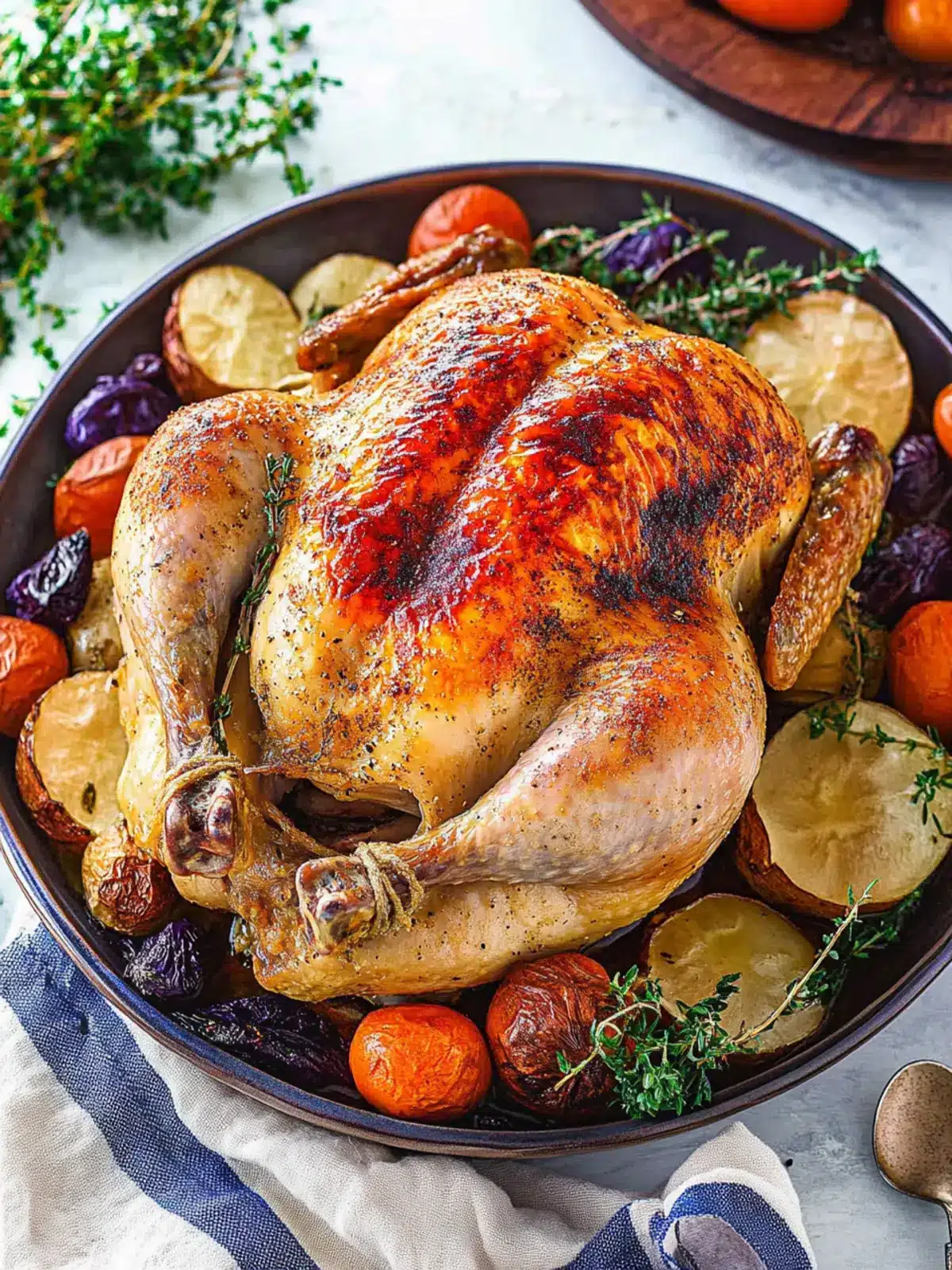 Savory Whole Roasted Chicken with Herb-Infused Veggies 2 Whole Roasted Chicken
