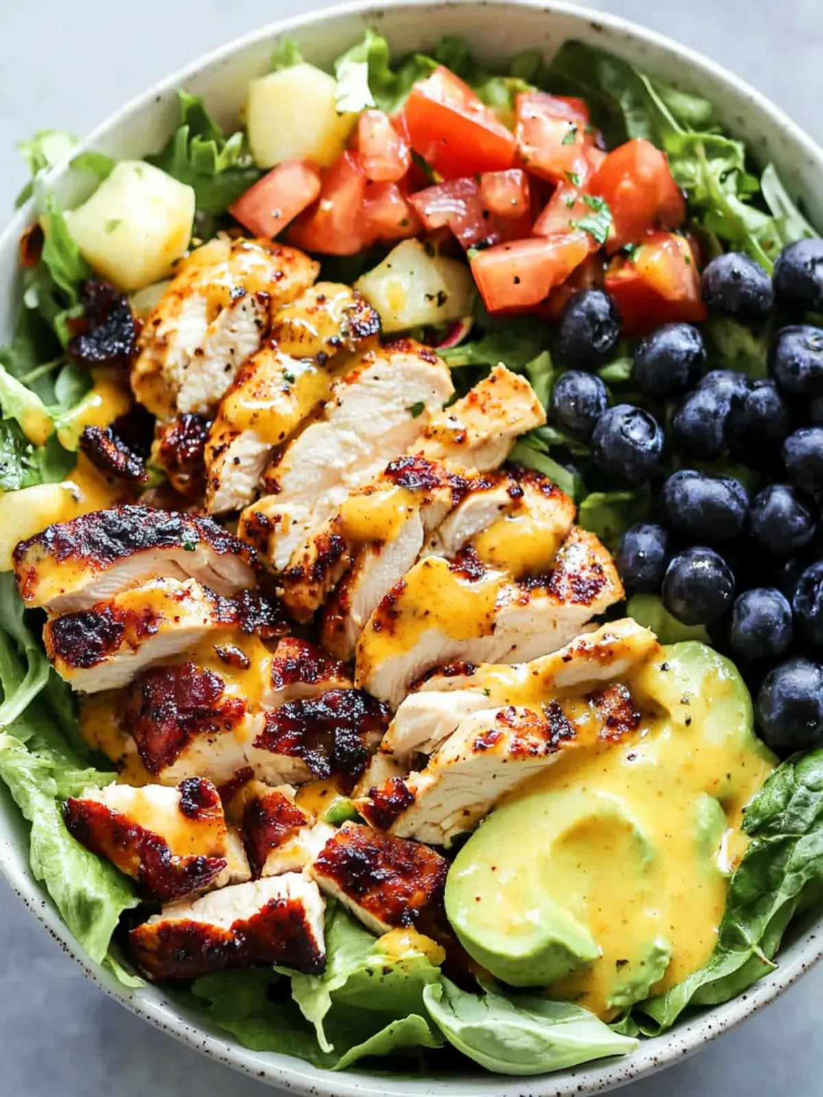 Honey Mustard Chicken Salad with Crunchy Almonds and Berries 5 Honey Mustard Chicken Salad