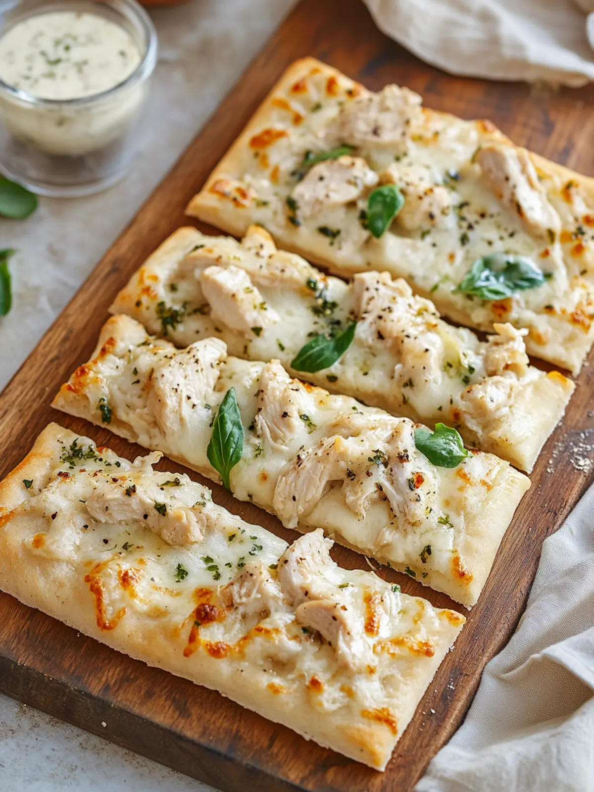 Savor Easy Chicken Alfredo Flatbread in 15 Minutes 5 Chicken Alfredo Flatbread