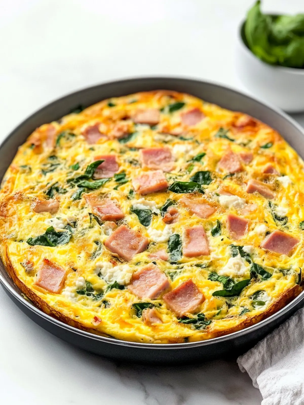 Savory Ham & Cottage Cheese Frittata with Spinach Delight 5 Ham & Cottage Cheese Frittata with Spinach