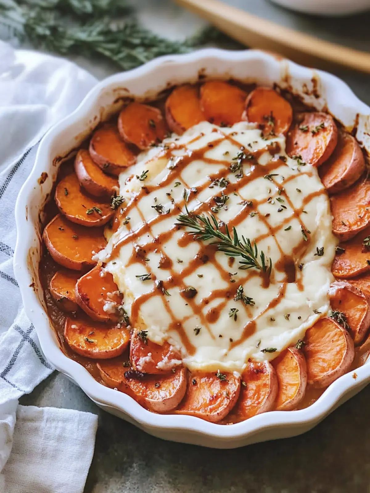 Irresistible Scalloped Sweet Potatoes with Pecans and Marshmallows 5 Scalloped Sweet Potatoes