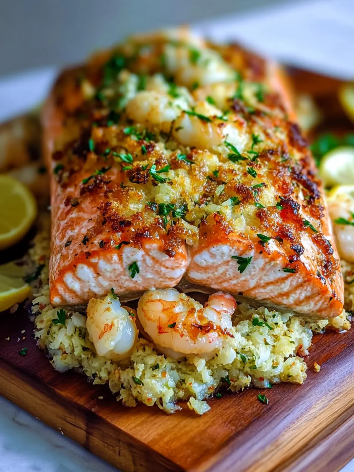 Crab and Shrimp Stuffed Salmon: A Flavorful Dinner Delight 5 Crab and Shrimp Stuffed Salmon