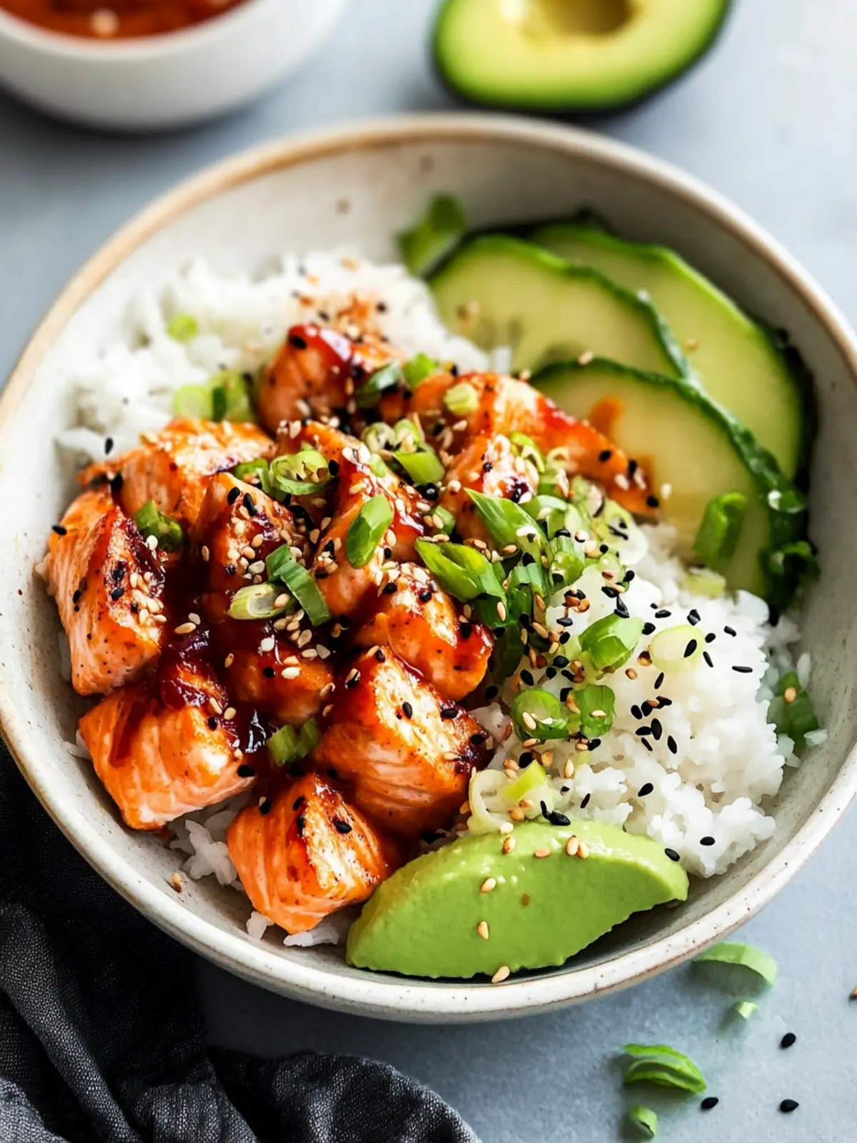 Sweet and Spicy Honey Sriracha Salmon Bowls You’ll Love 2 Honey Sriracha Salmon Bowls
