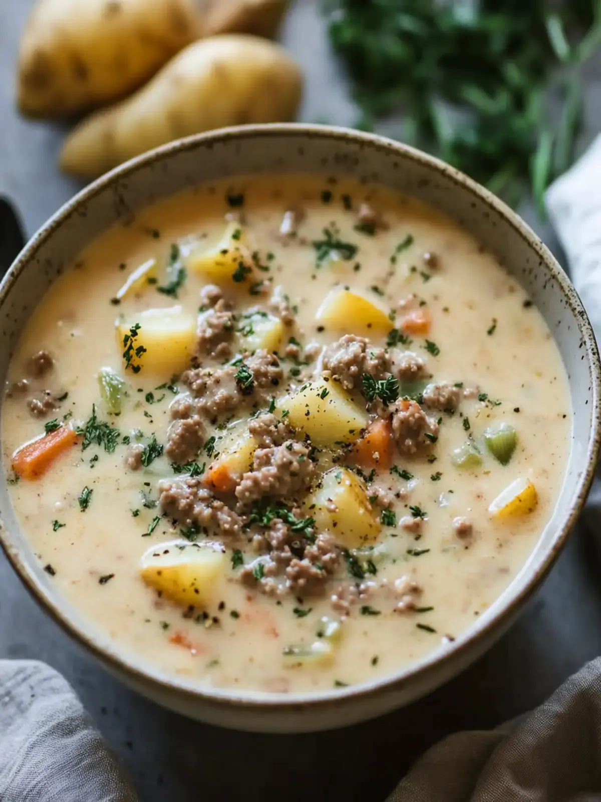 Creamy Hamburger Potato Soup to Warm Your Soul 5 Creamy Hamburger Potato Soup