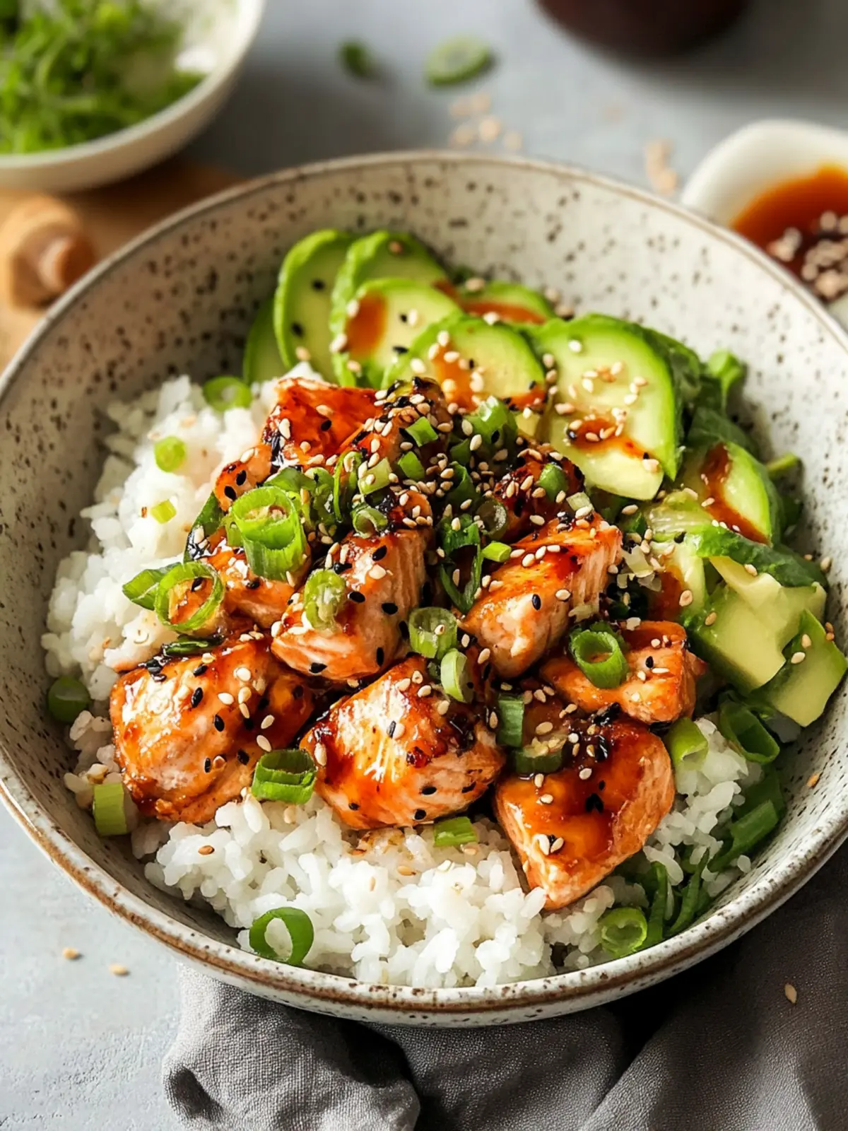 Sweet and Spicy Honey Sriracha Salmon Bowls You’ll Love 3 Honey Sriracha Salmon Bowls