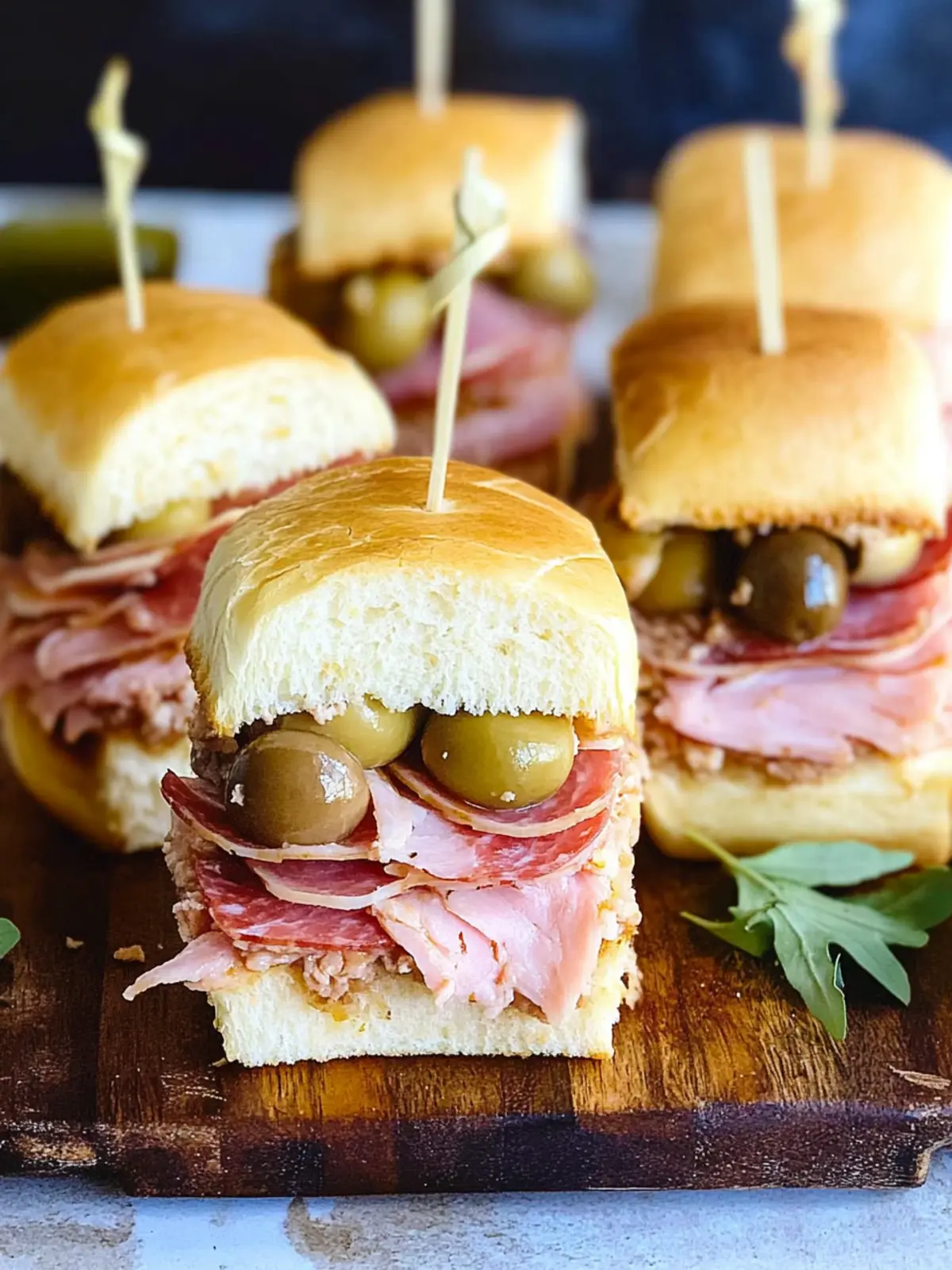 Mini Muffuletta Sliders with Homemade Olive Salad Spread Magic 5 Mini Muffuletta Sliders with Homemade Olive Salad Spread