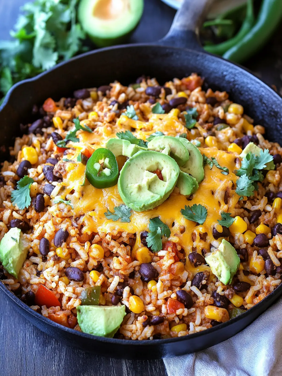 Cheesy Taco Rice Skillet: Quick Dinner Delight in One Pan 5 Cheesy Taco Rice Skillet