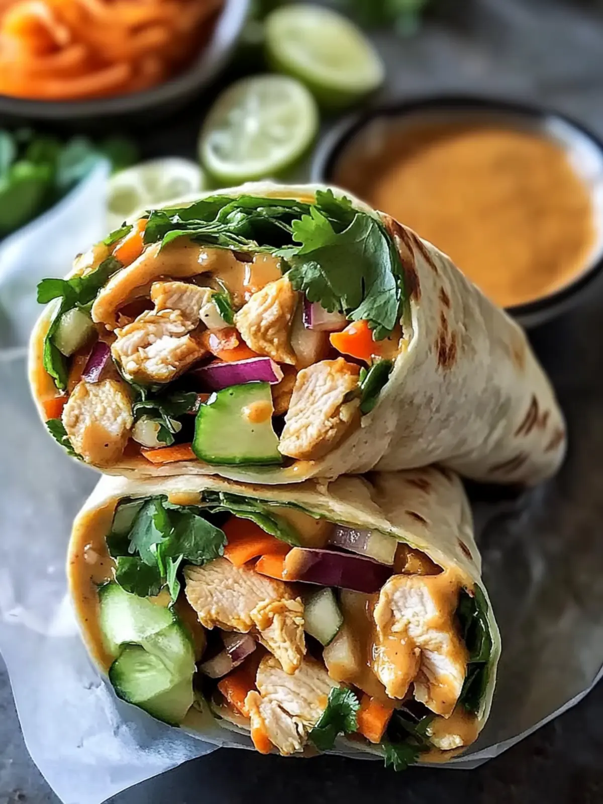 Delicious Thai Peanut Chicken Wraps for a Fresh Take on Dinner 5 Thai Peanut Chicken Wraps