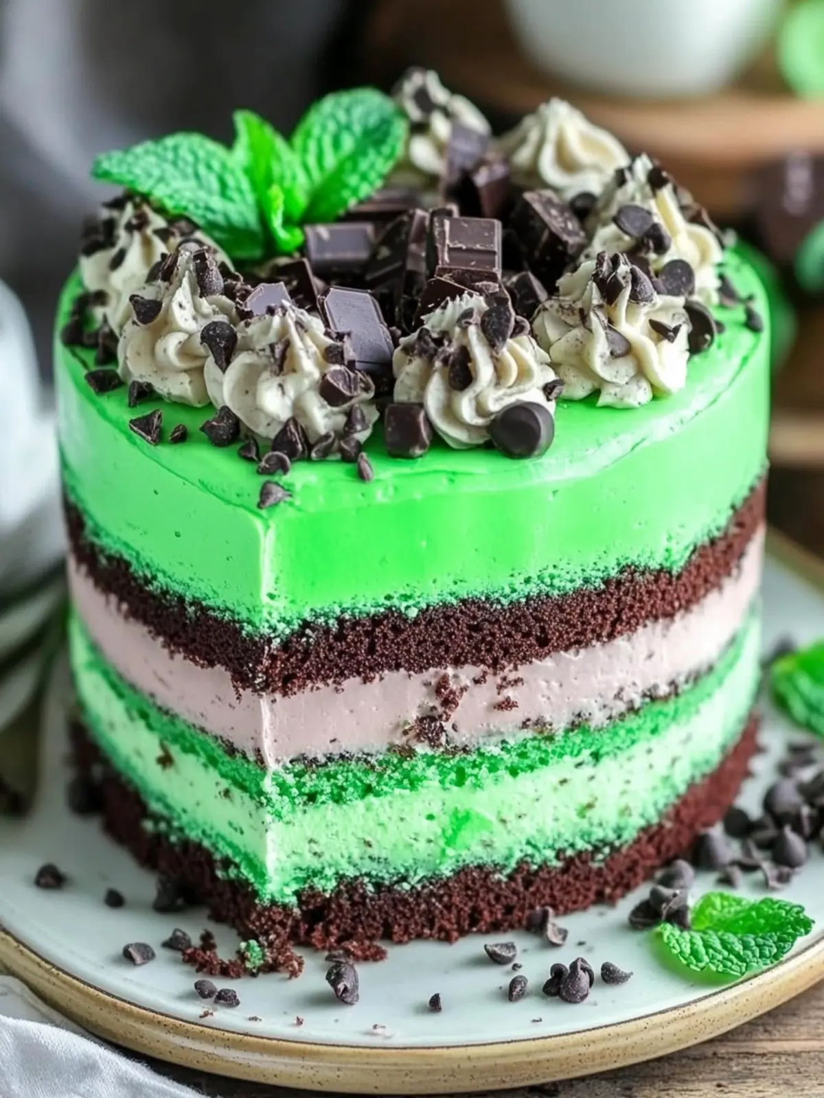 Delight in Green Ombre Mint Chocolate Cake Bliss at Home 3 Green Ombre Mint Chocolate Cake